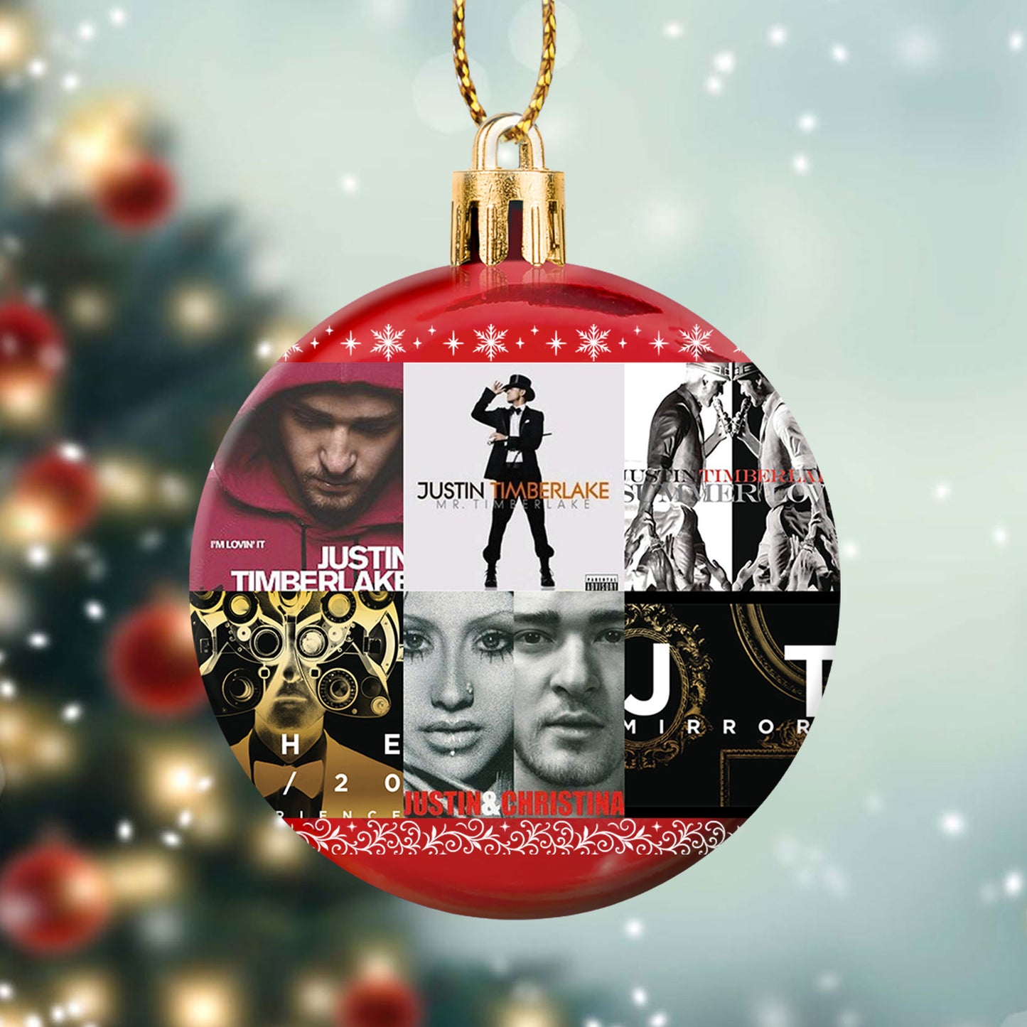 Justin Timberlake Album Collage Ornament – Pop & R&B Christmas Decoration
