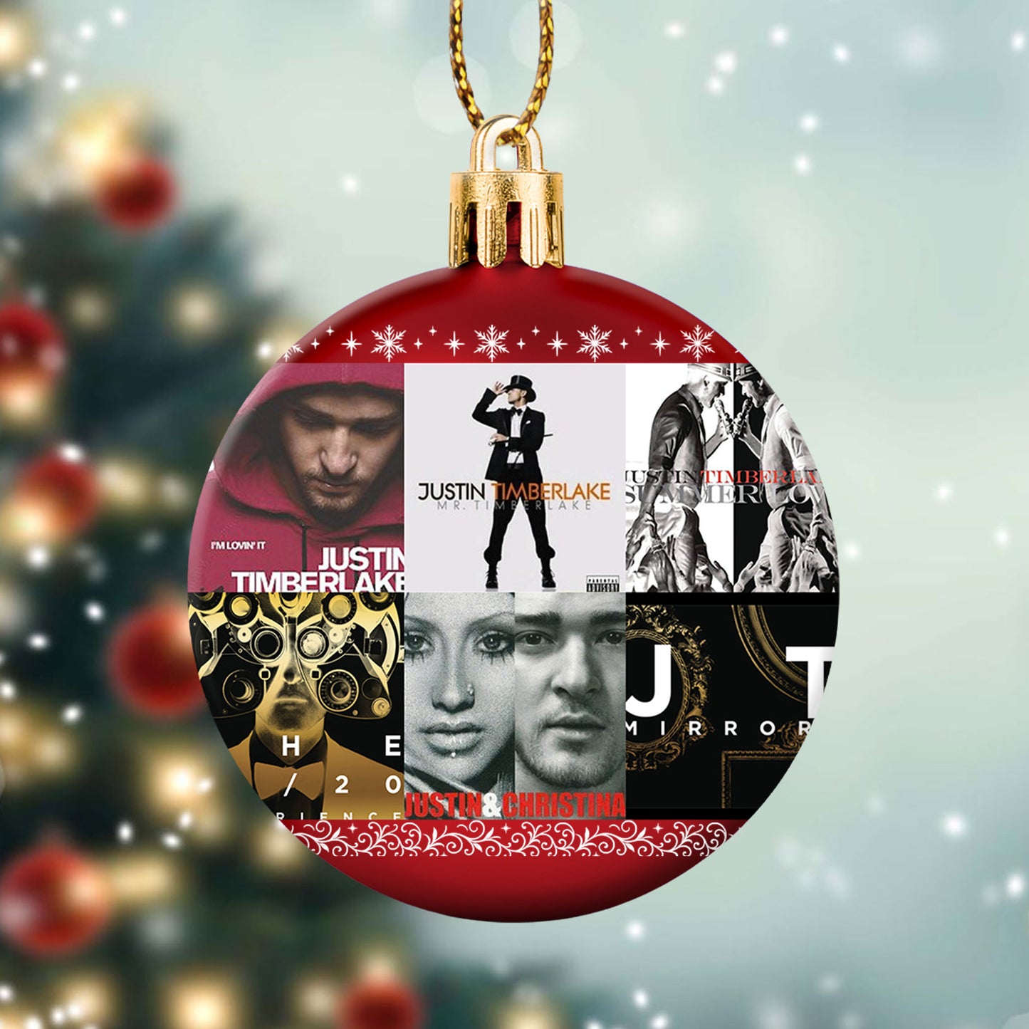 Justin Timberlake Album Collage Ornament – Pop & R&B Christmas Decoration