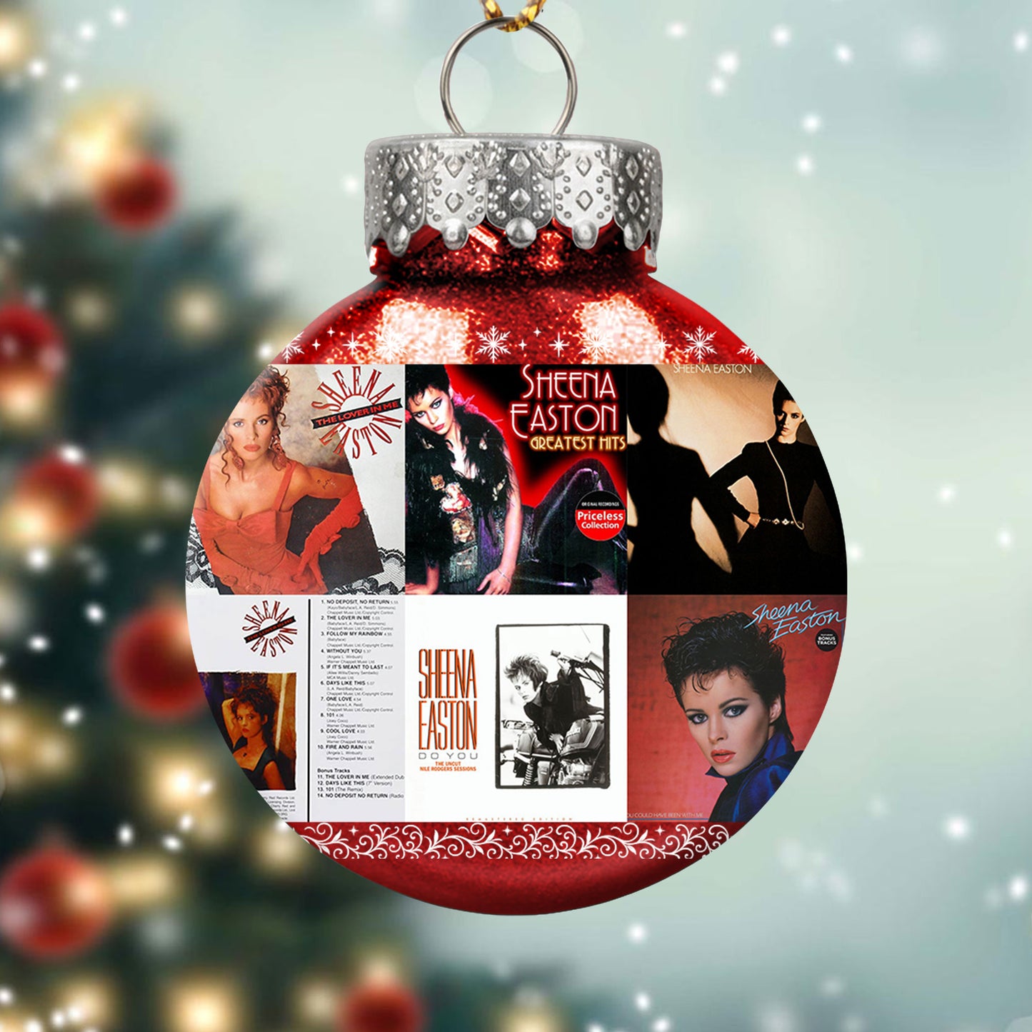 Sheena Easton Album Collage Ornament – Pop Icon Christmas Decoration