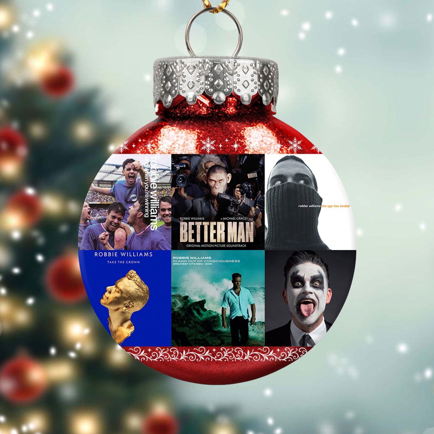 Robbie Williams Ball Ornament – A Festive Gift for Pop Music Fans