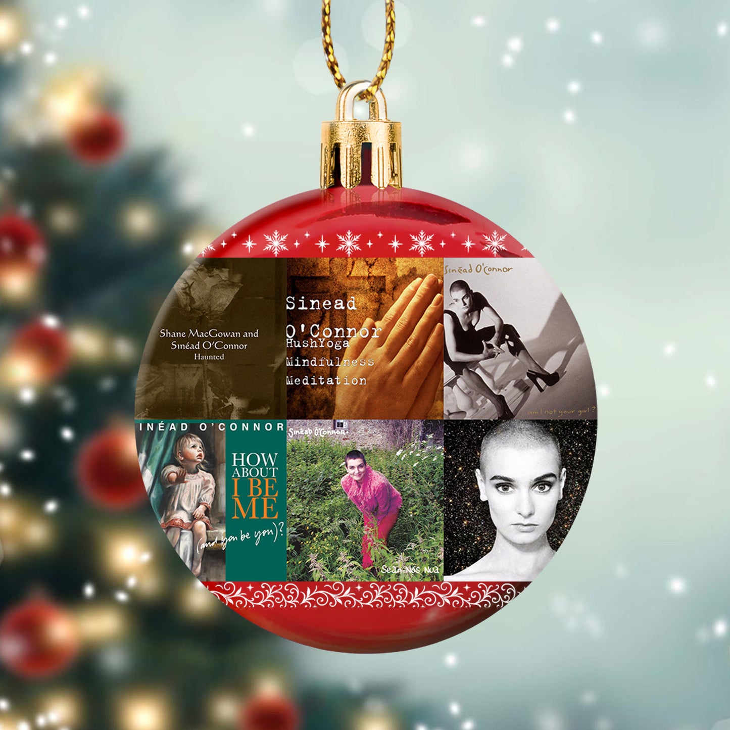 Sinéad O’Connor Album Collage Ornament – Iconic Alternative Music Christmas Decor