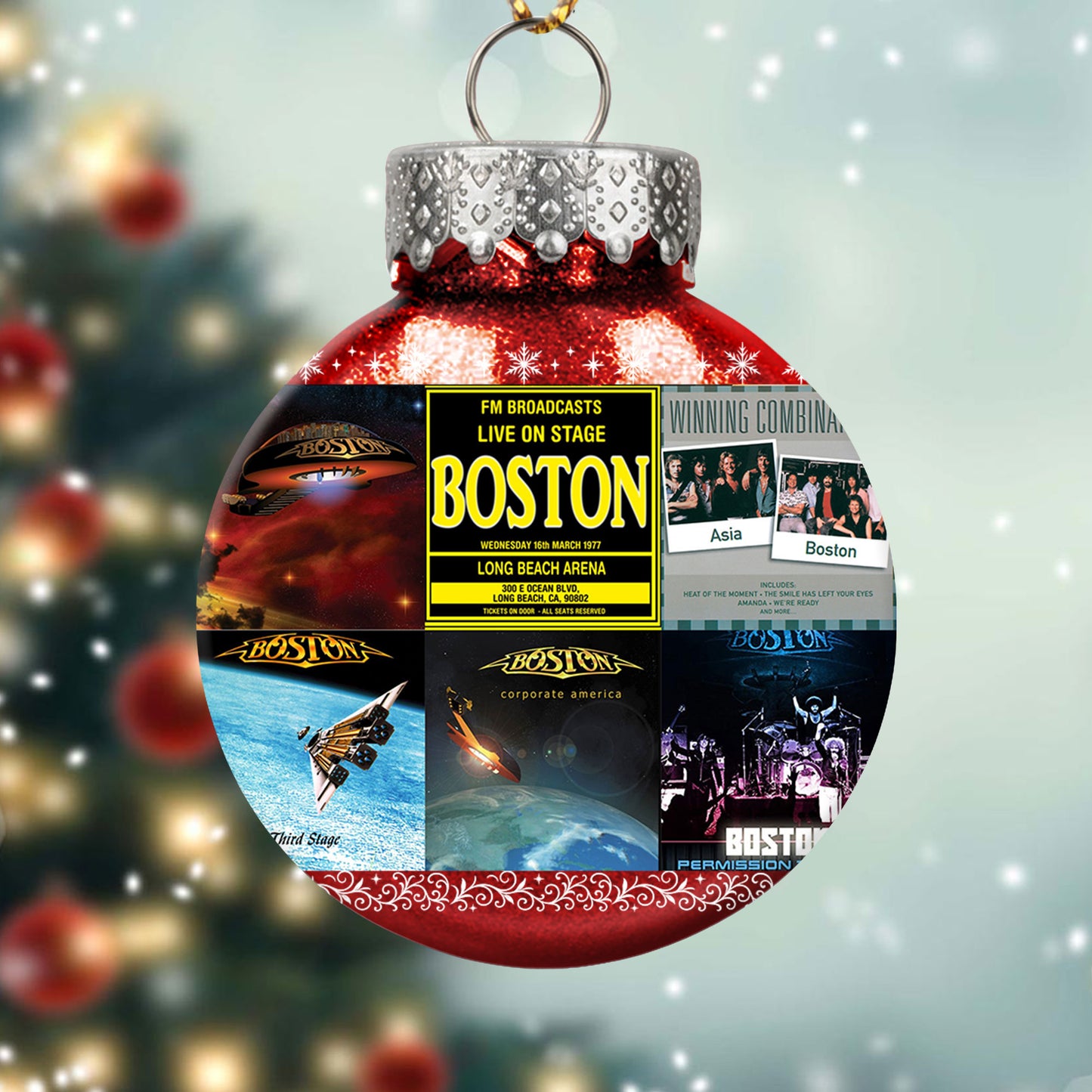 Boston Ball Ornament – Classic Rock Energy for the Holidays