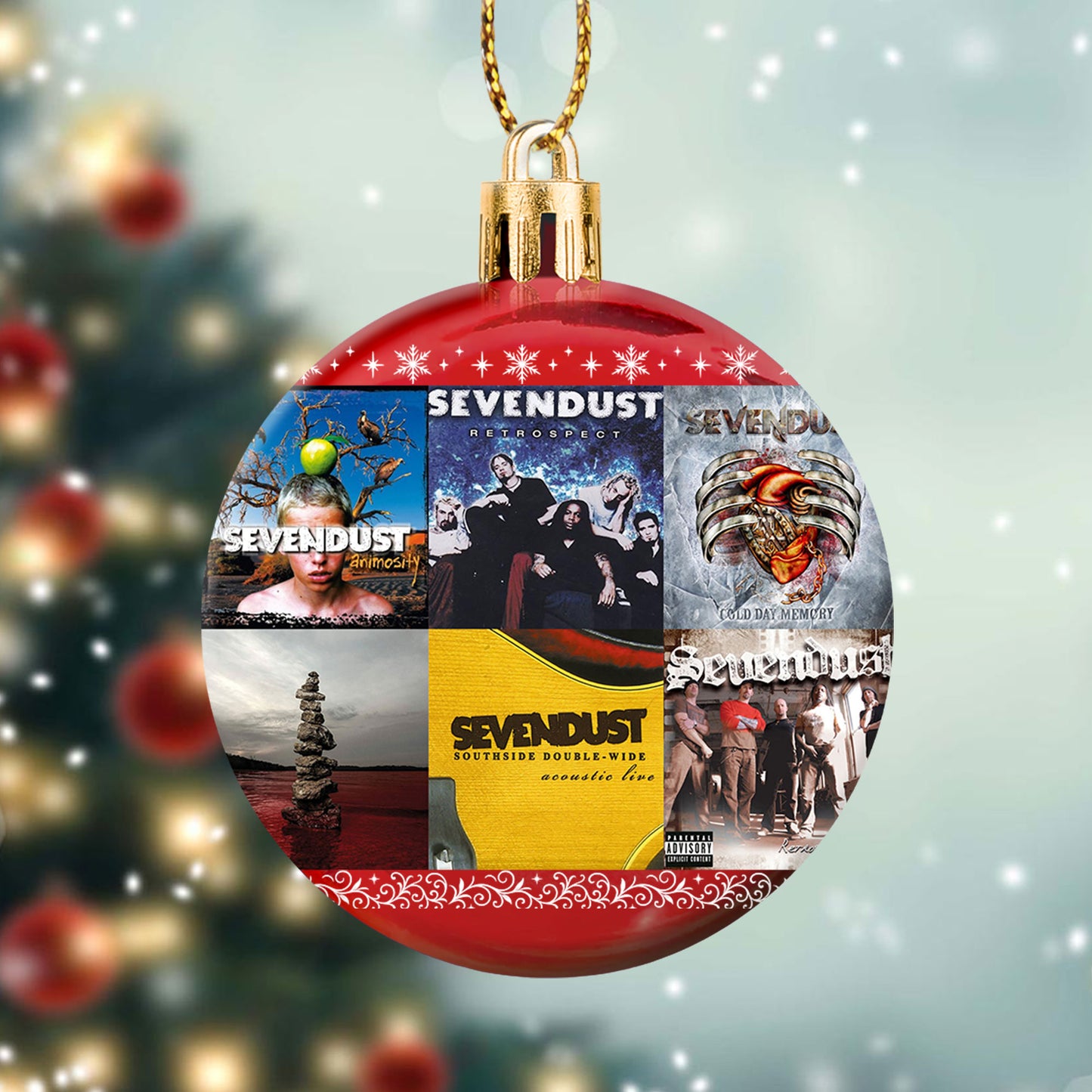 Sevendust Ball Ornament – A Rocking Christmas Gift for Metal Fans