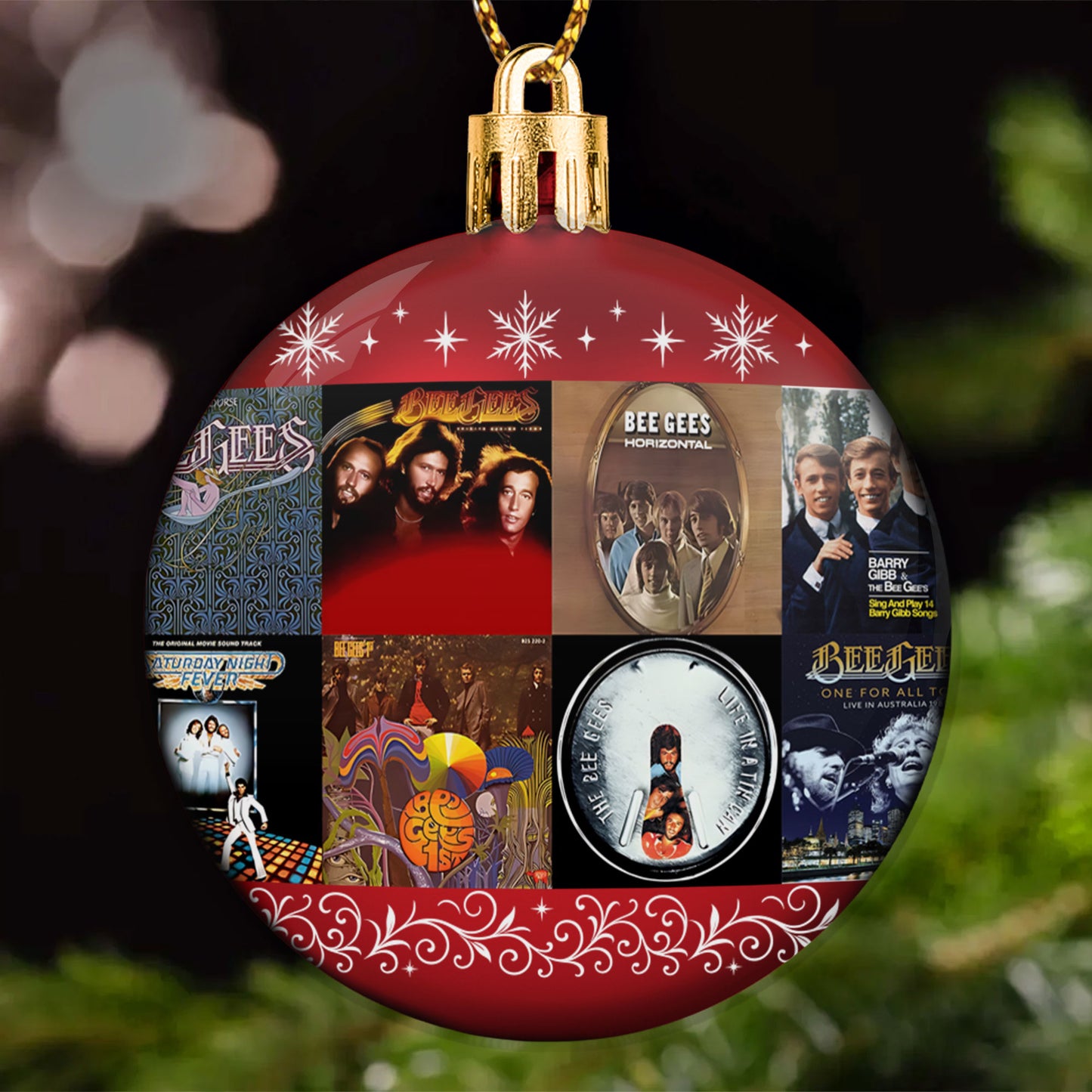 Bee Gees Ball Ornament – Glitter Blue Tribute to Disco Legends
