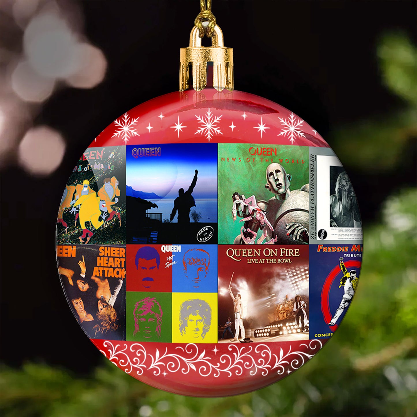 Queen Ball Ornament – A Majestic Tribute to Rock Royalty and Holiday Harmony