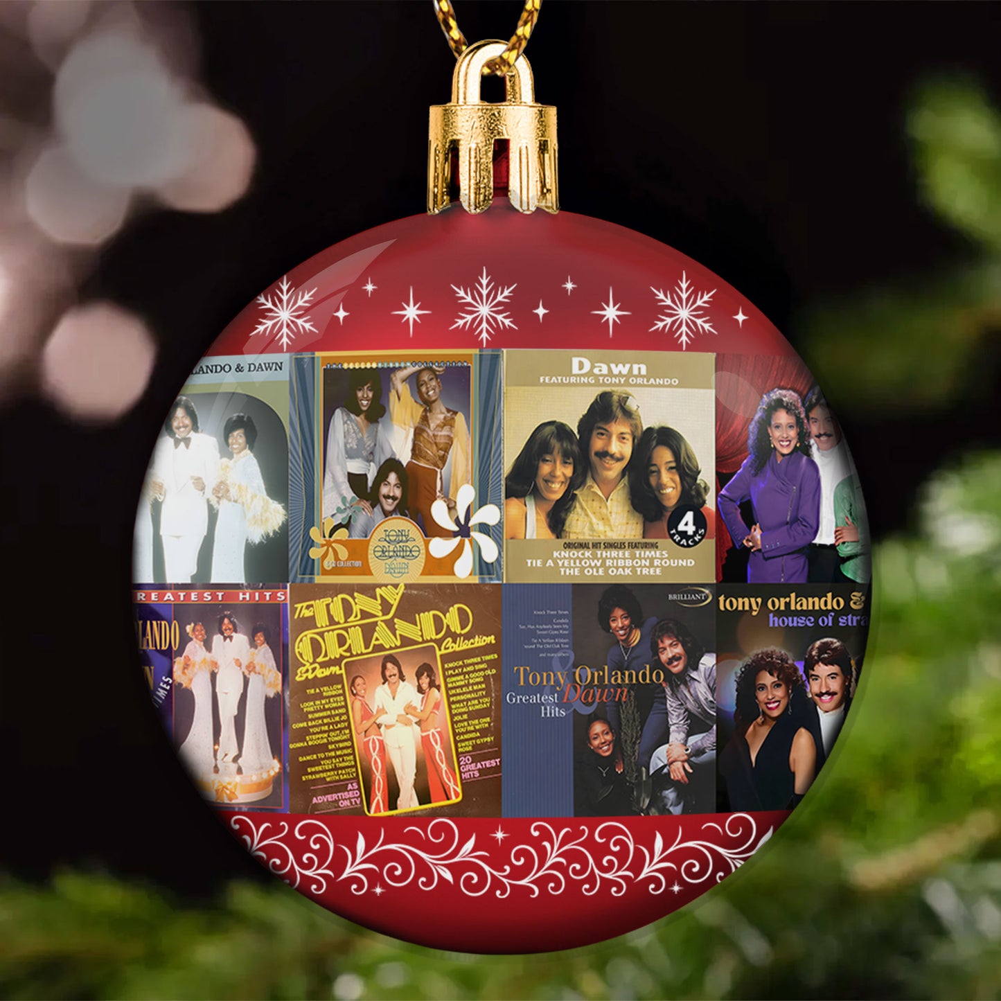 Tony Orlando & Dawn Ball Ornament – A Heartwarming Holiday Gift for Music Lovers