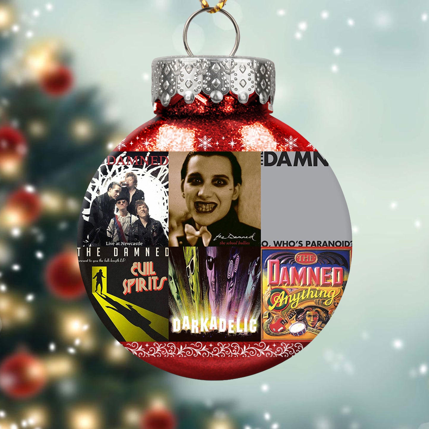 The Damned Album Collage Ornament – Punk Rock Christmas Decoration