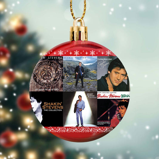 Shakin’ Stevens Album Collage Ornament – Retro Rock ’n’ Roll Christmas Decoration