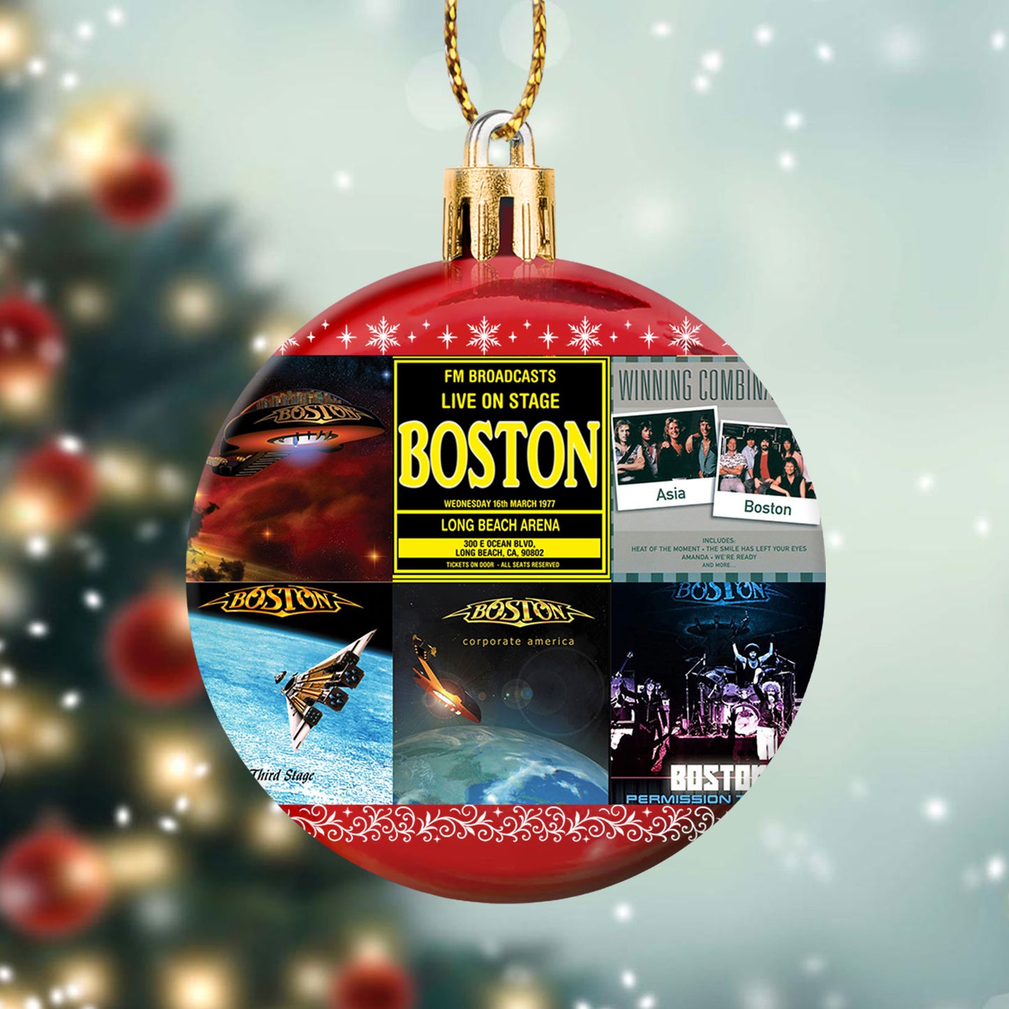 Boston Ball Ornament – Classic Rock Energy for the Holidays