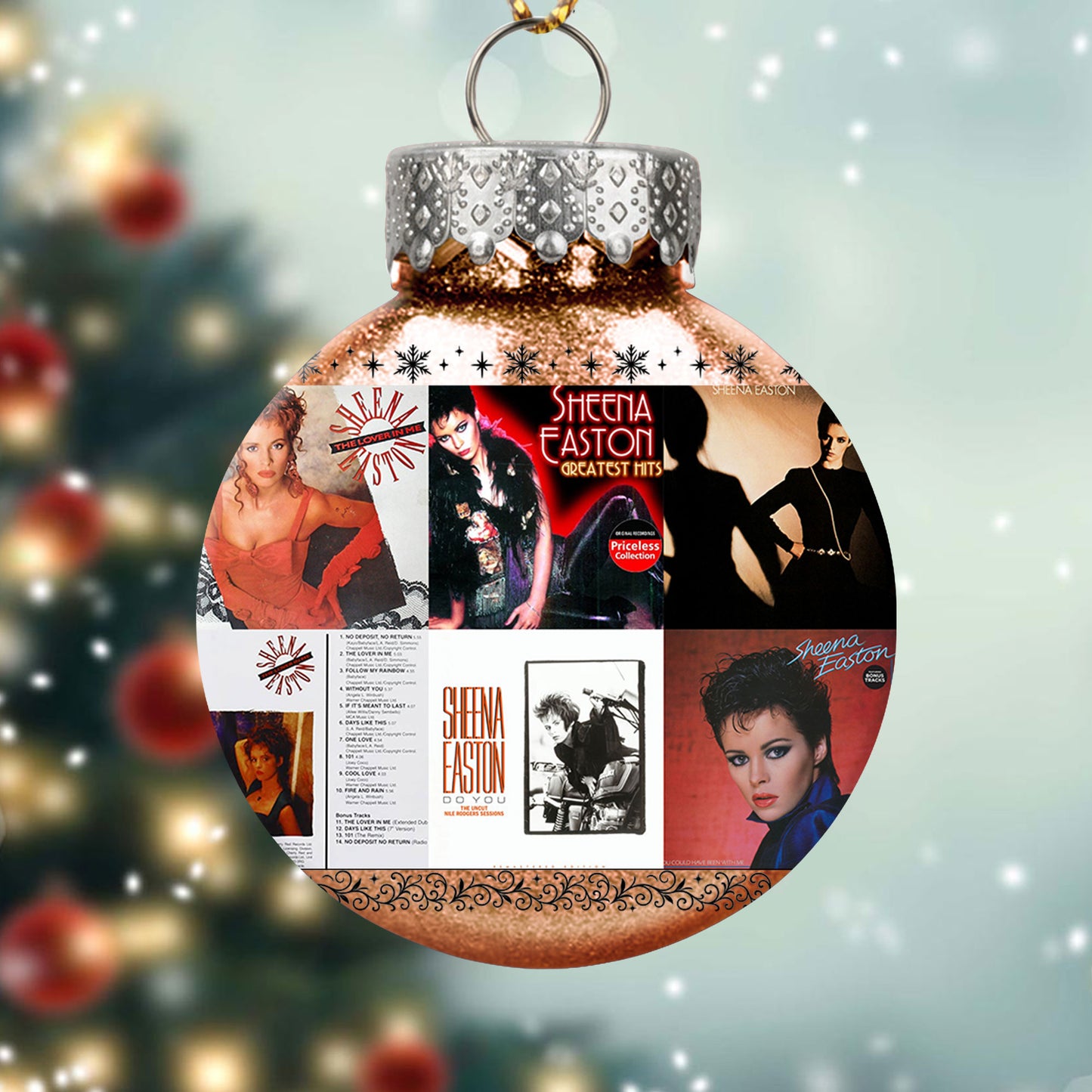 Sheena Easton Album Collage Ornament – Pop Icon Christmas Decoration