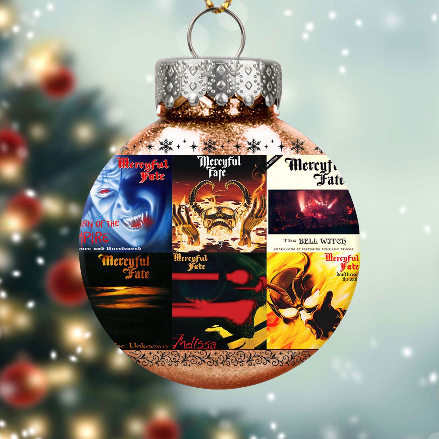 Mercyful Fate Album Collage Ornament – Heavy Metal Christmas Decoration