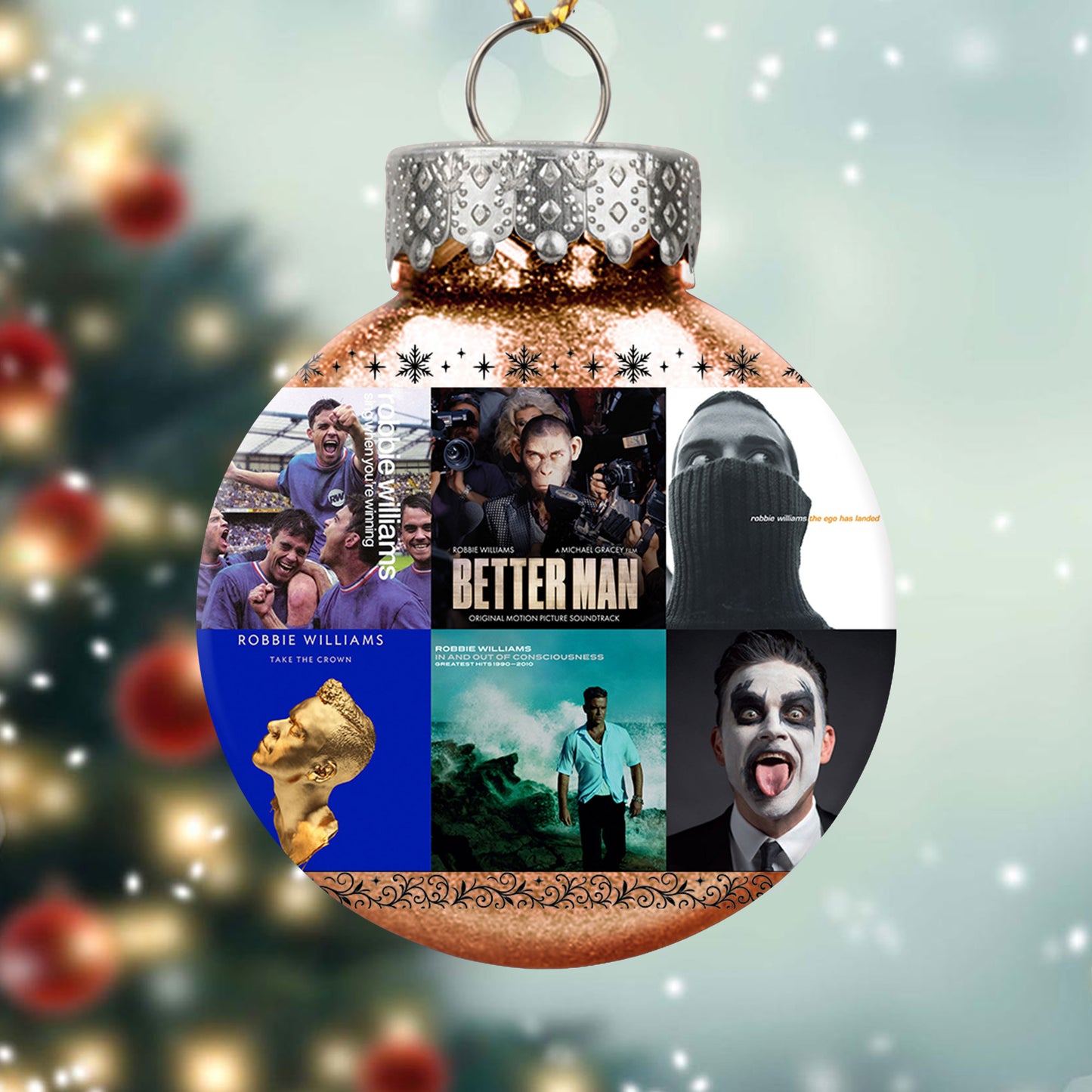 Robbie Williams Ball Ornament – A Festive Gift for Pop Music Fans