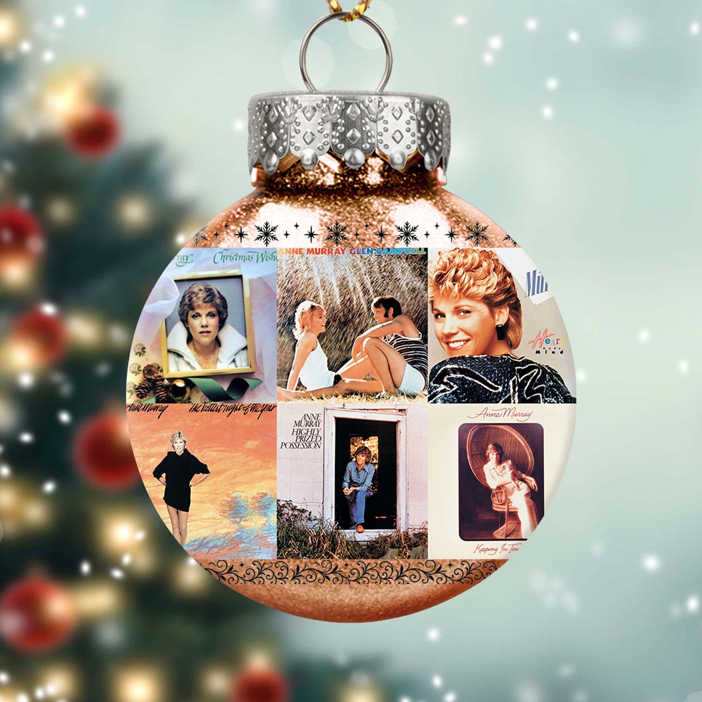 Anne Murray Album Collage Ornament – Classic Country & Pop Christmas Decoration