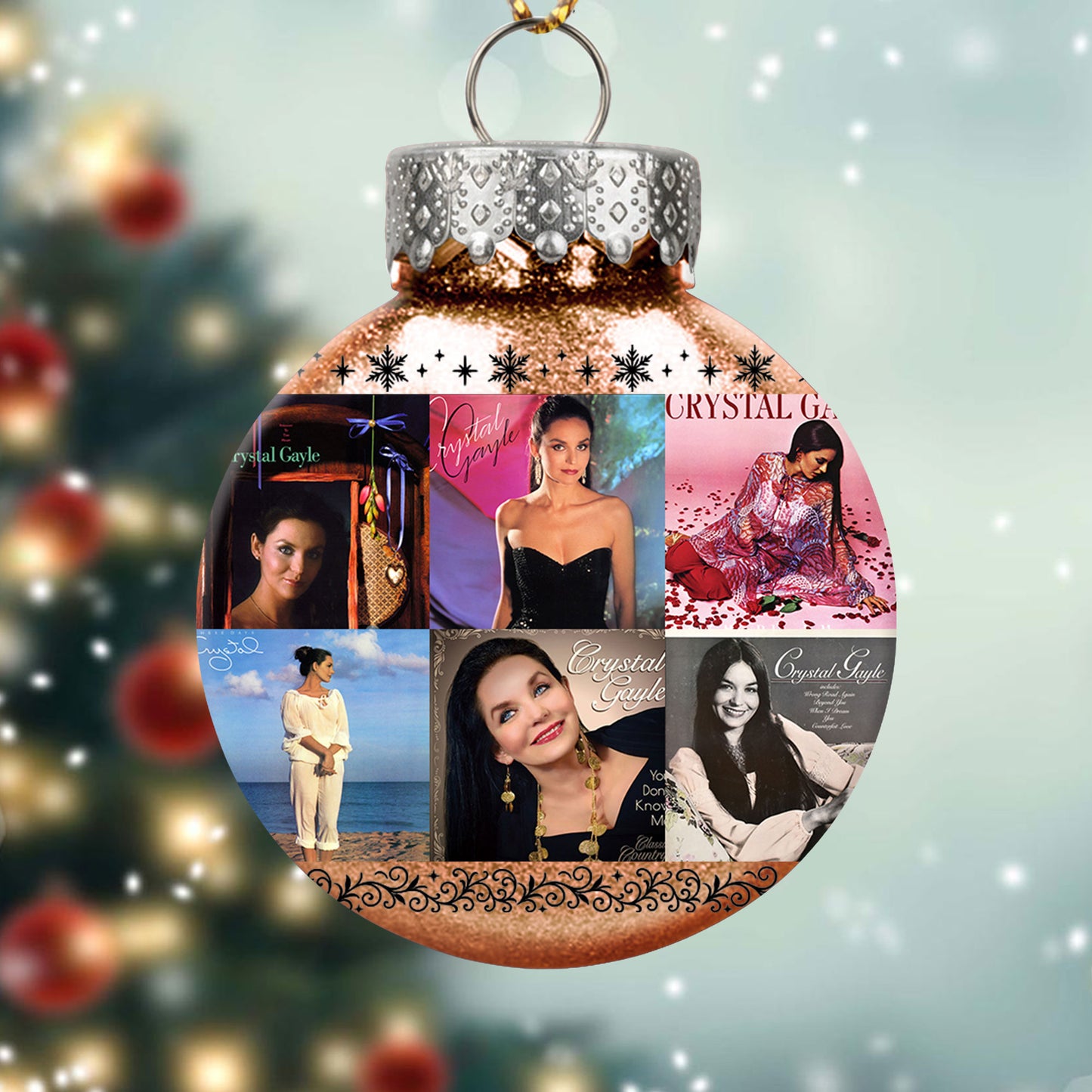 Crystal Gayle Album Covers Christmas Ball Ornament