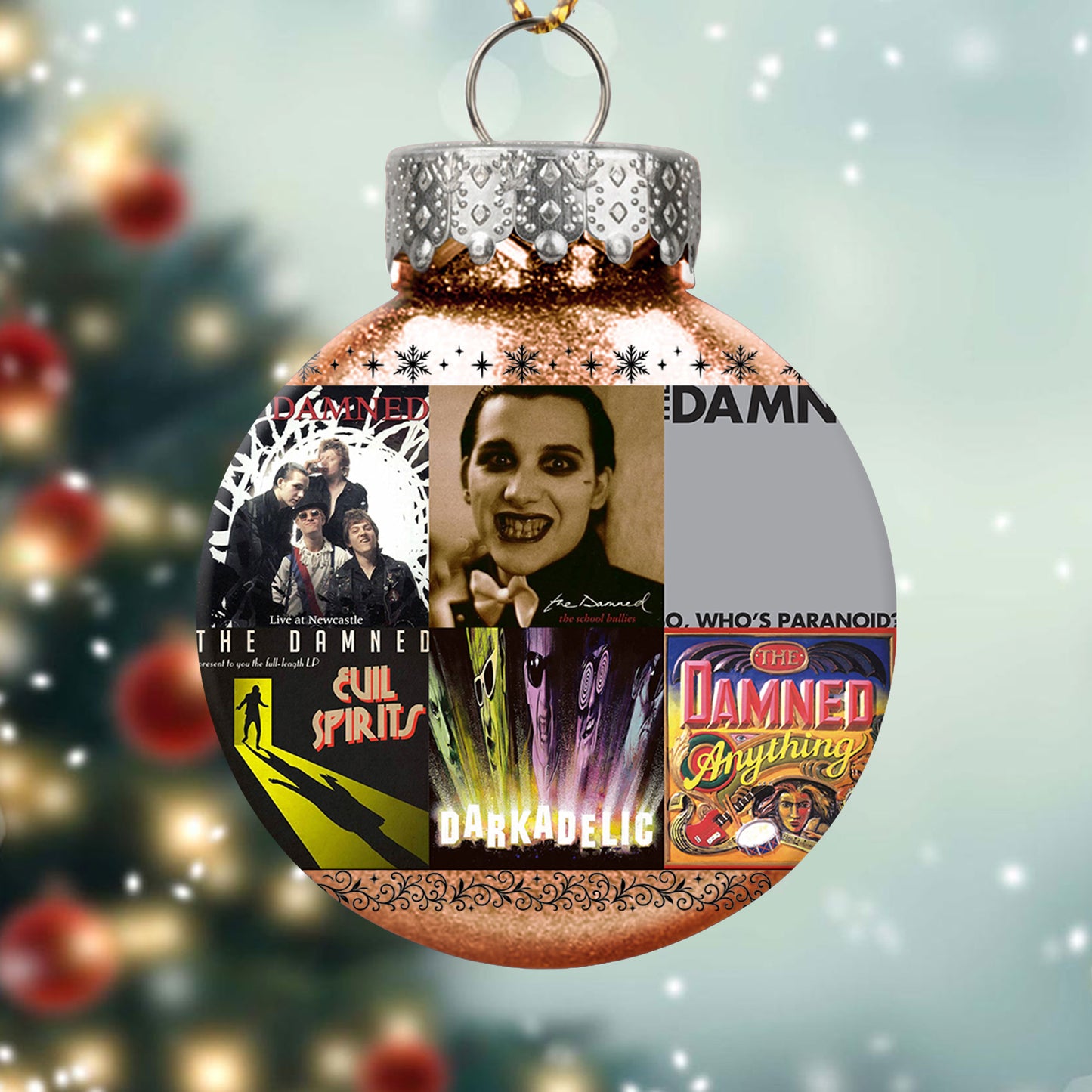 The Damned Album Collage Ornament – Punk Rock Christmas Decoration