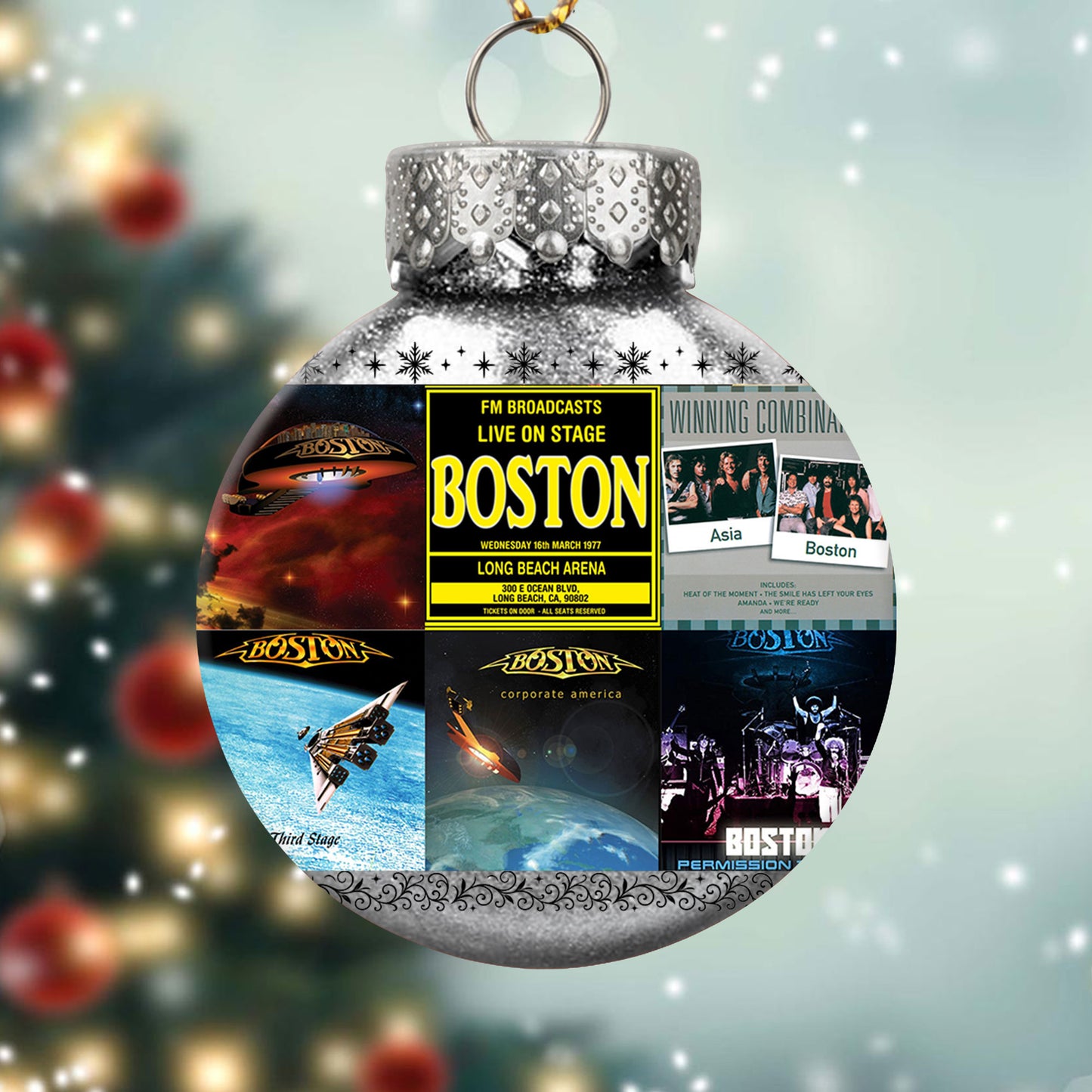 Boston Ball Ornament – Classic Rock Energy for the Holidays