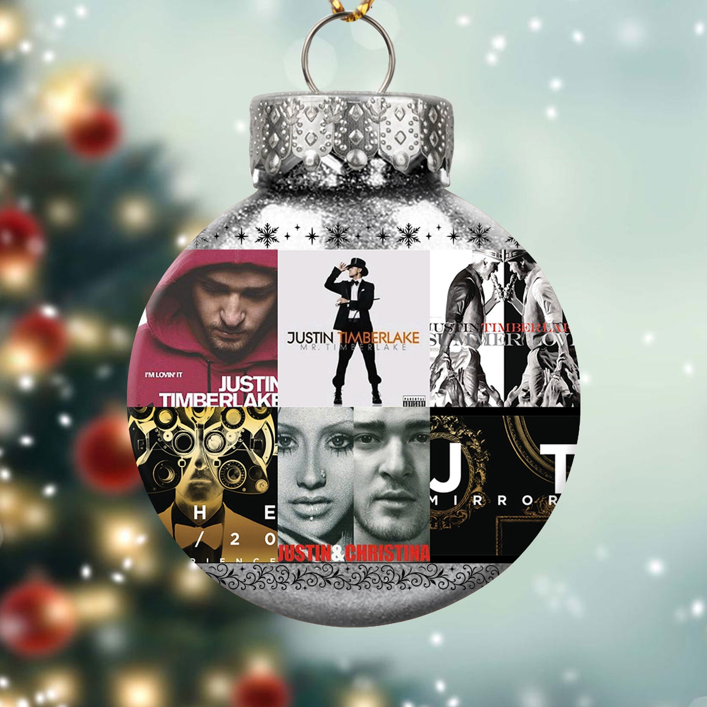 Justin Timberlake Album Collage Ornament – Pop & R&B Christmas Decoration