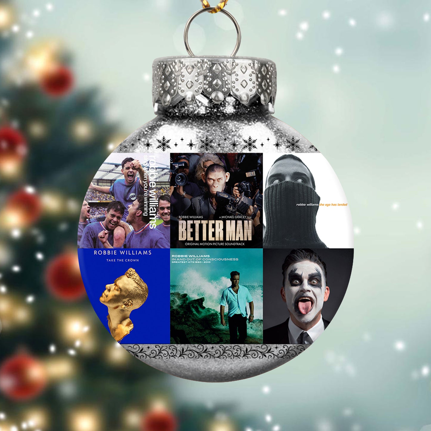 Robbie Williams Ball Ornament – A Festive Gift for Pop Music Fans