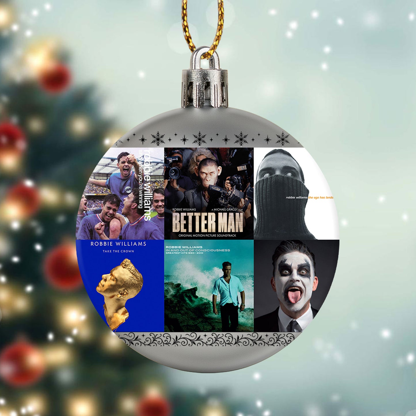 Robbie Williams Ball Ornament – A Festive Gift for Pop Music Fans