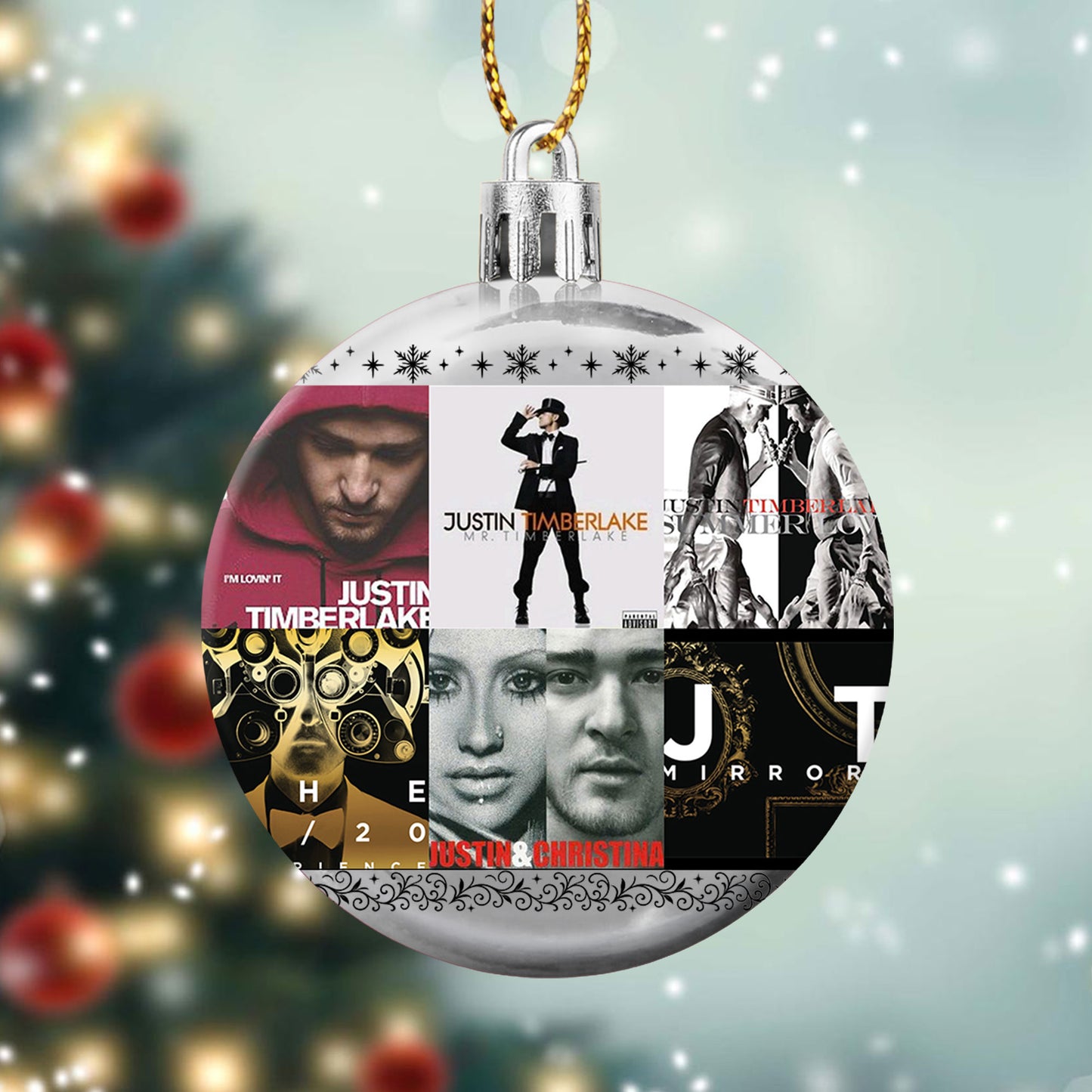 Justin Timberlake Album Collage Ornament – Pop & R&B Christmas Decoration