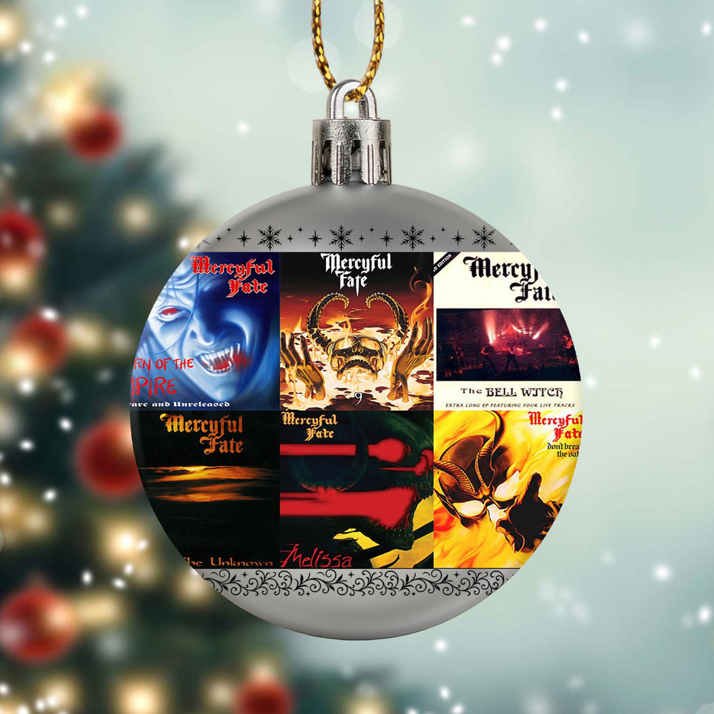 Mercyful Fate Album Collage Ornament – Heavy Metal Christmas Decoration