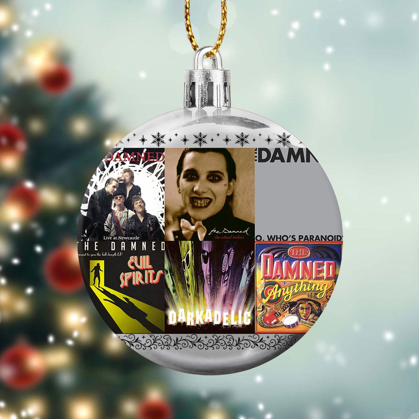 The Damned Album Collage Ornament – Punk Rock Christmas Decoration