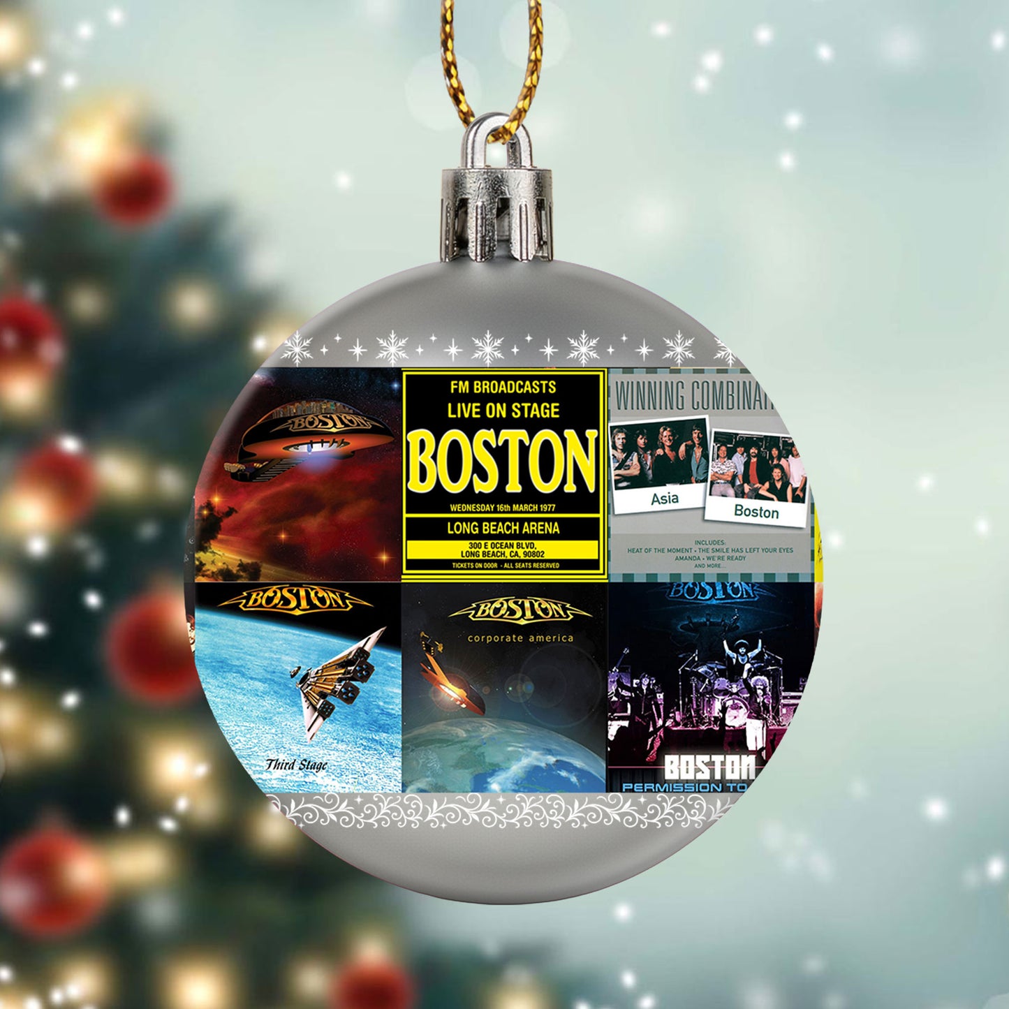 Boston Ball Ornament – Classic Rock Energy for the Holidays