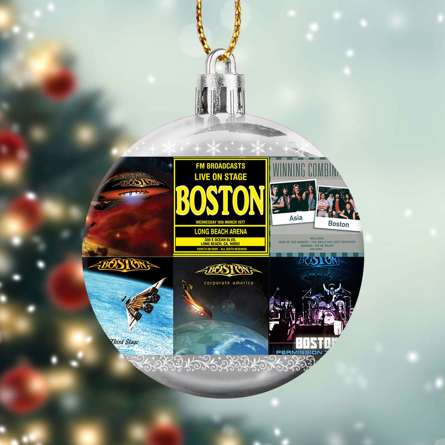 Boston Ball Ornament – Classic Rock Energy for the Holidays