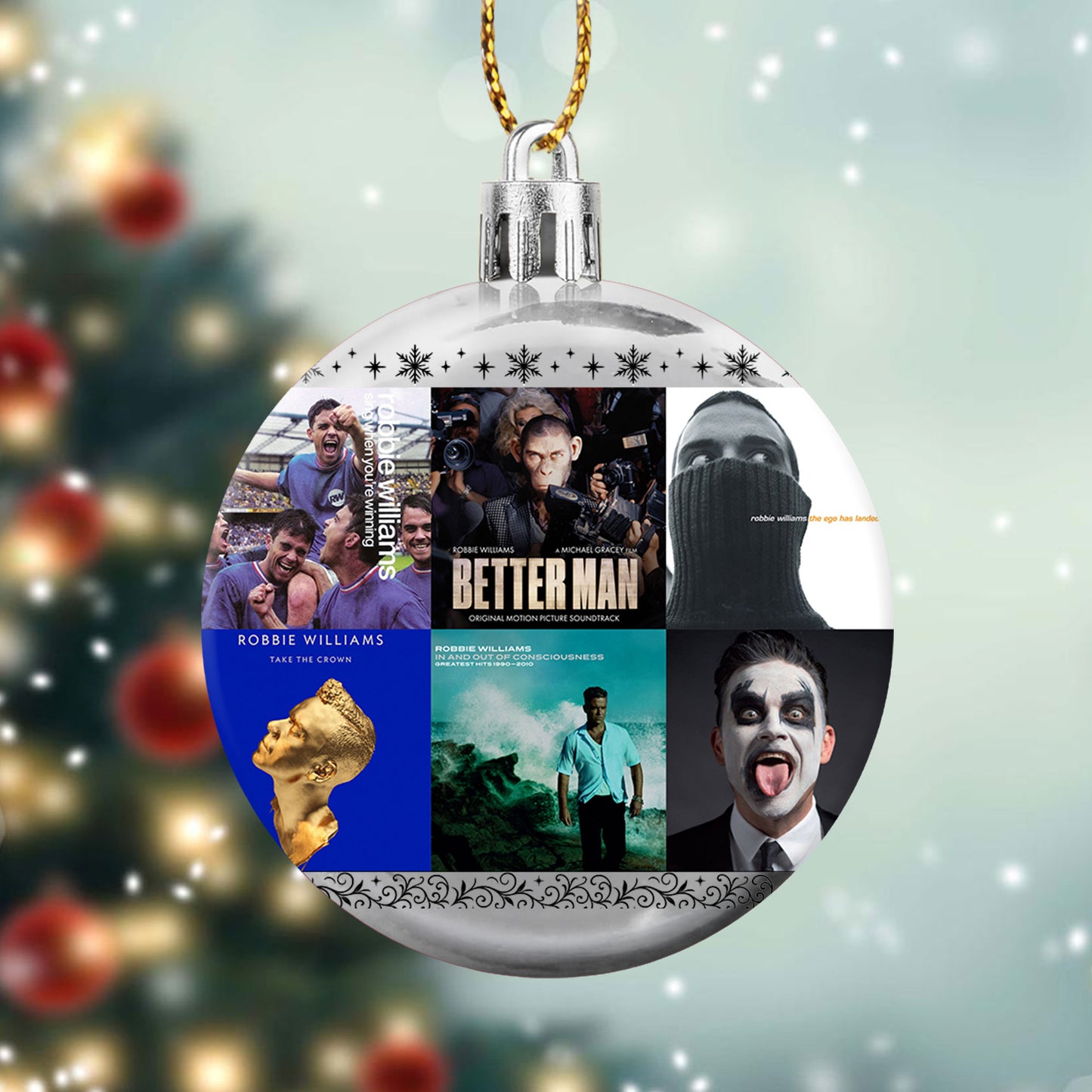Robbie Williams Ball Ornament – A Festive Gift for Pop Music Fans