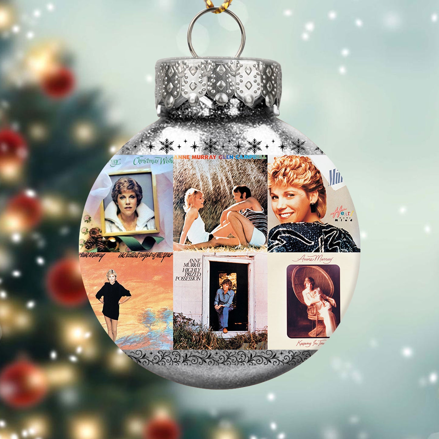 Anne Murray Album Collage Ornament – Classic Country & Pop Christmas Decoration