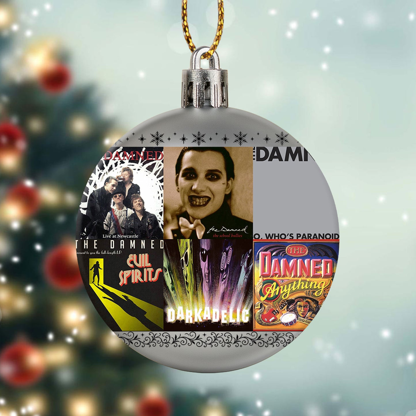 The Damned Album Collage Ornament – Punk Rock Christmas Decoration