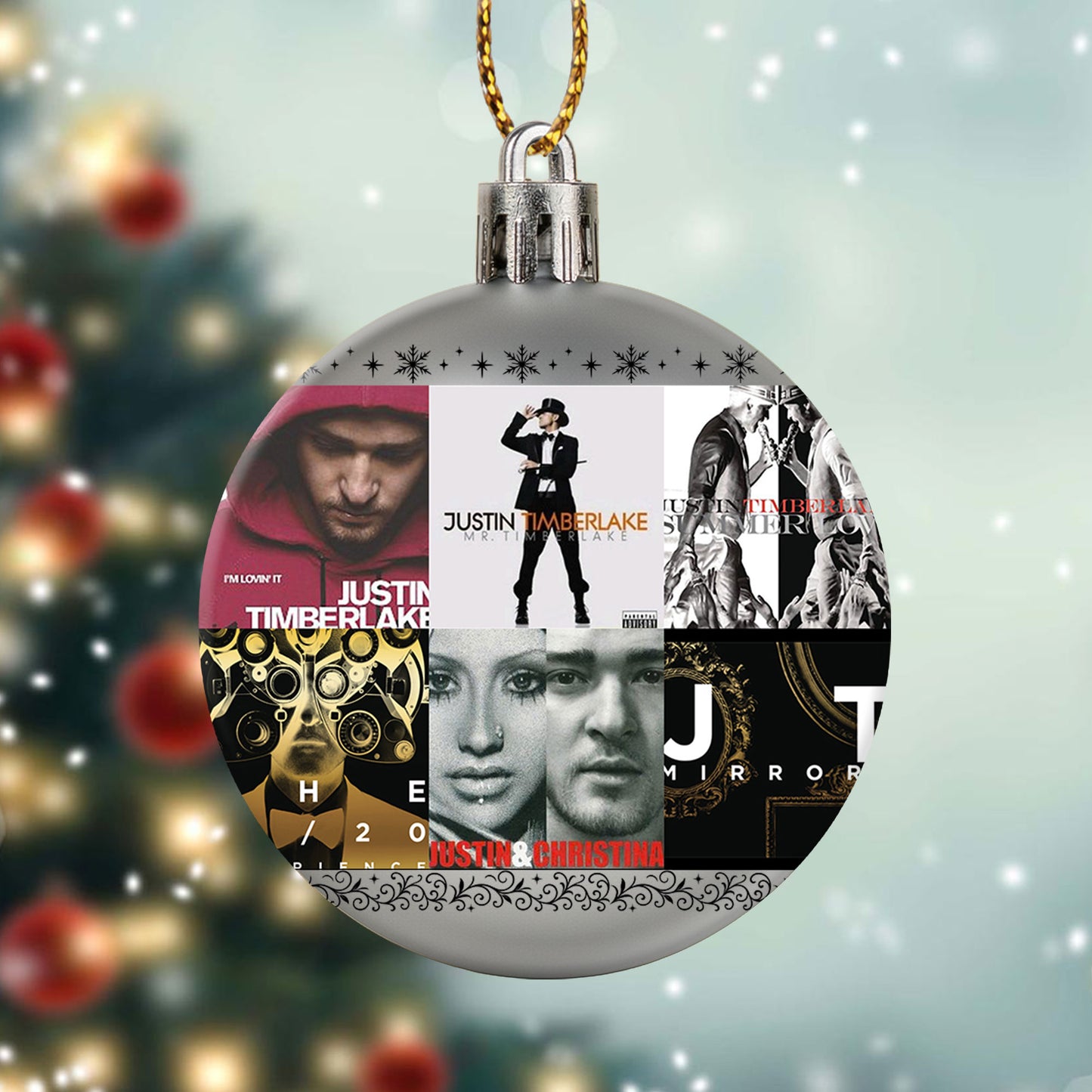 Justin Timberlake Album Collage Ornament – Pop & R&B Christmas Decoration