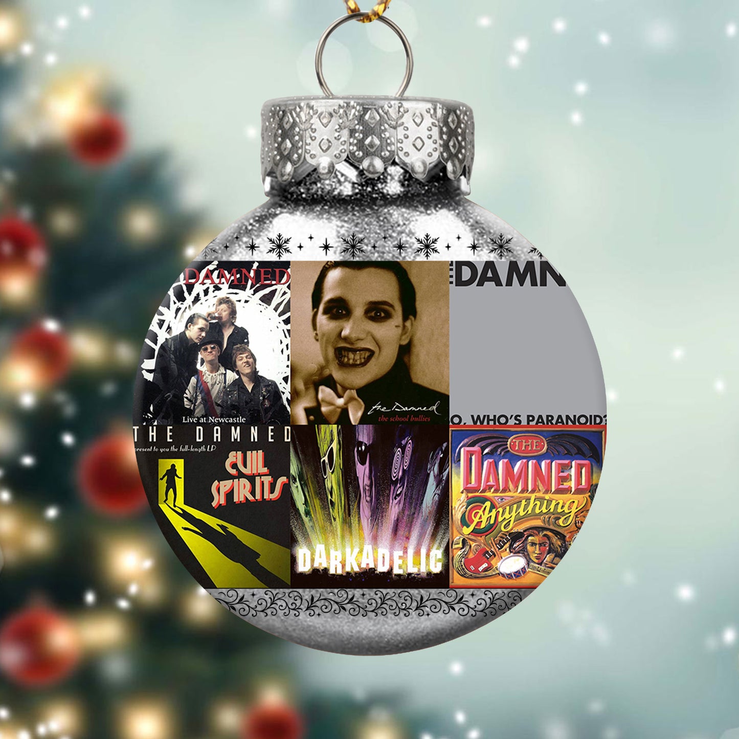The Damned Album Collage Ornament – Punk Rock Christmas Decoration
