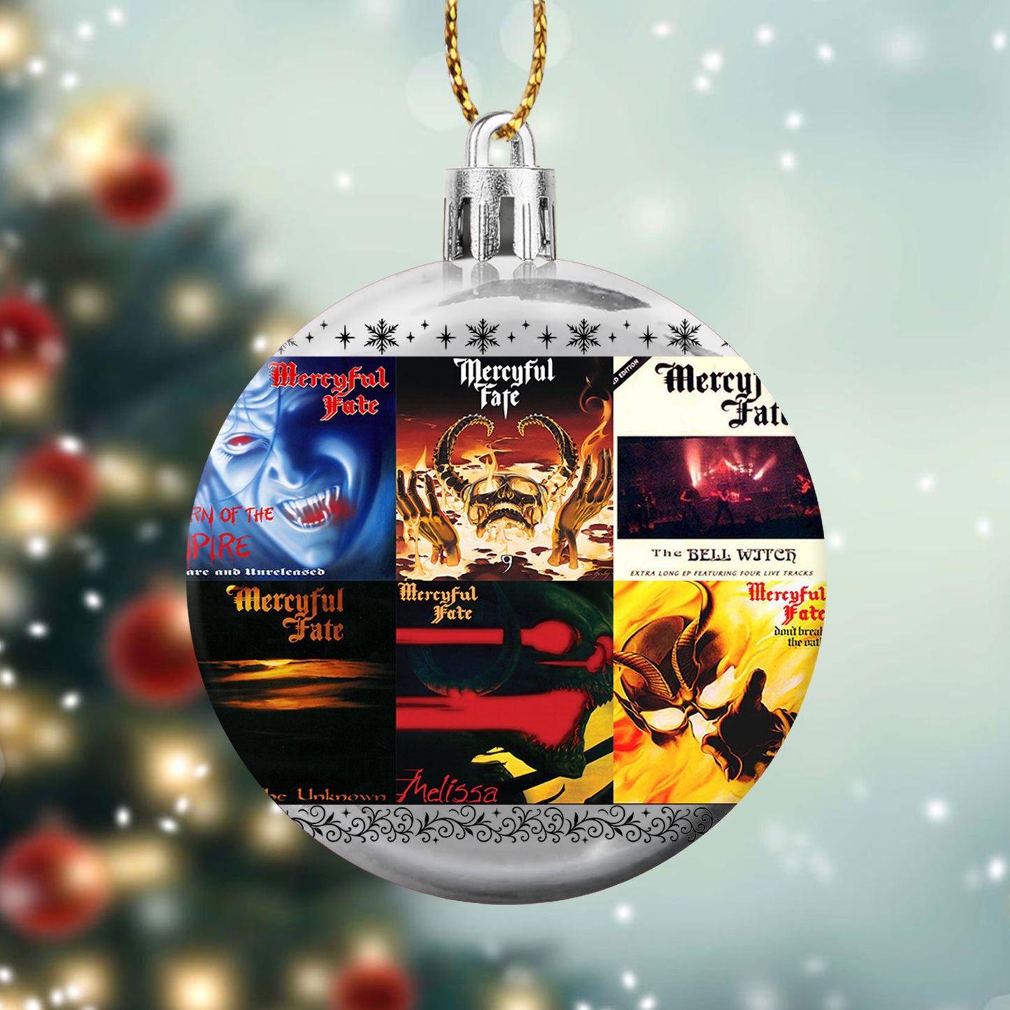Mercyful Fate Album Collage Ornament – Heavy Metal Christmas Decoration