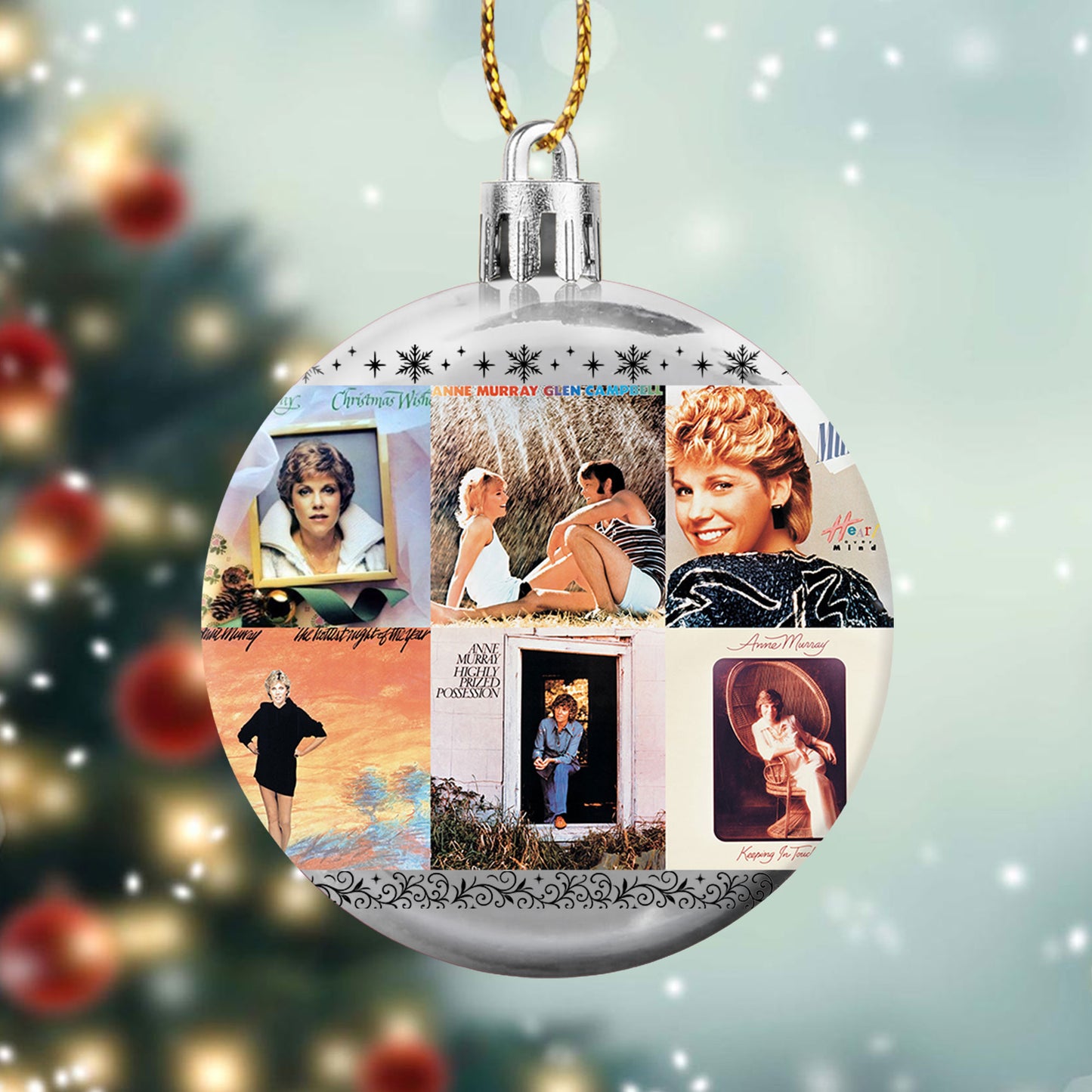 Anne Murray Album Collage Ornament – Classic Country & Pop Christmas Decoration