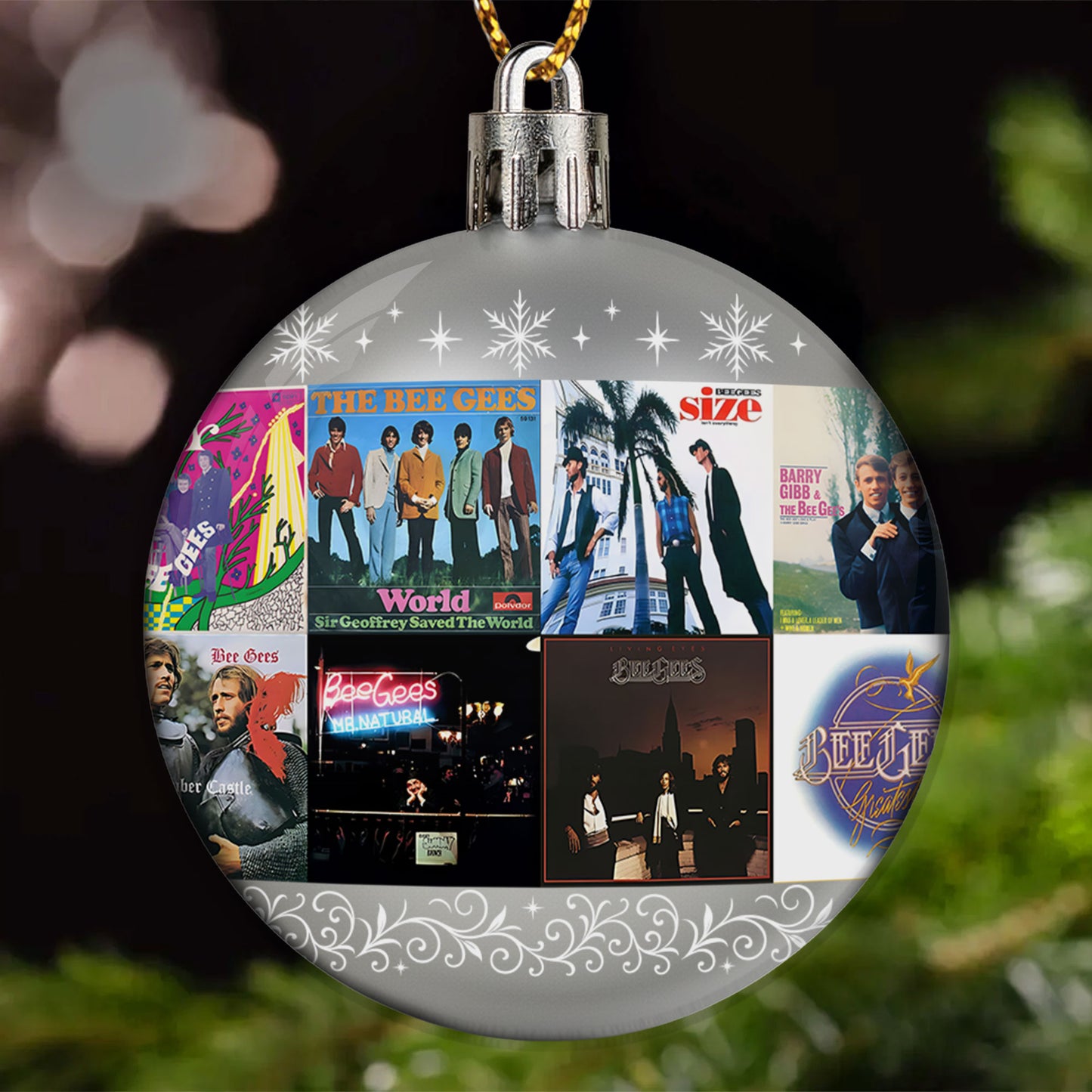 Bee Gees Ball Ornament – Glitter Blue Tribute to Disco Legends