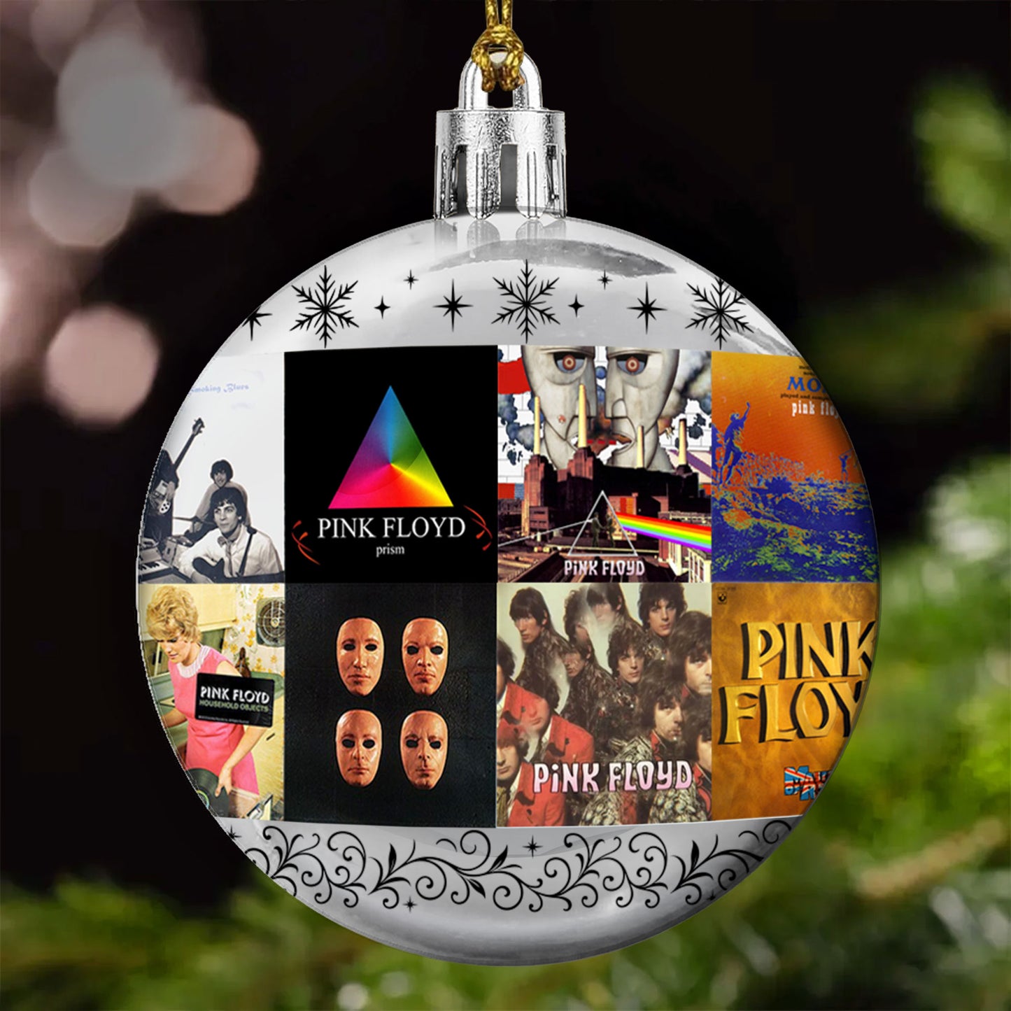Pink Floyd Ball Ornament – A Psychedelic Tribute to Timeless Sound