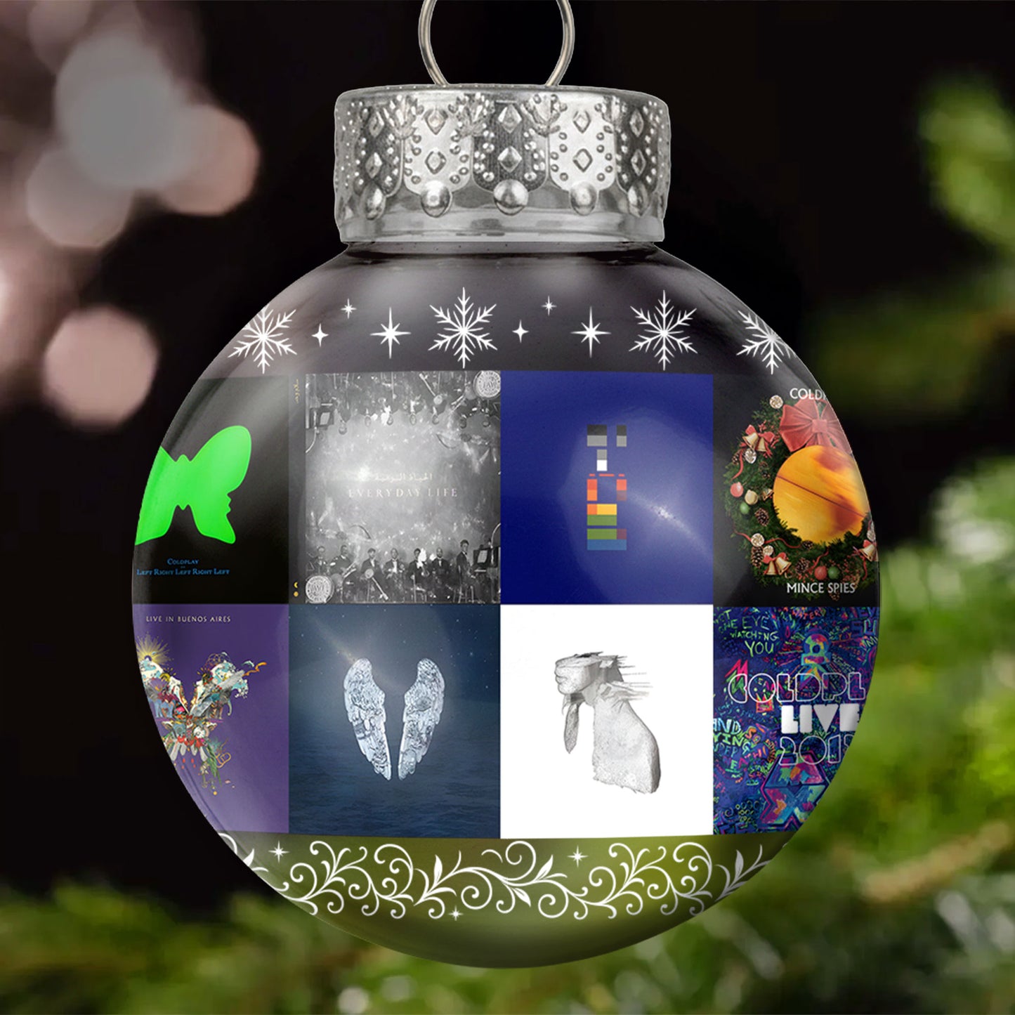 Coldplay Ball Ornament – Glitter Gold Celebration of Timeless Sound