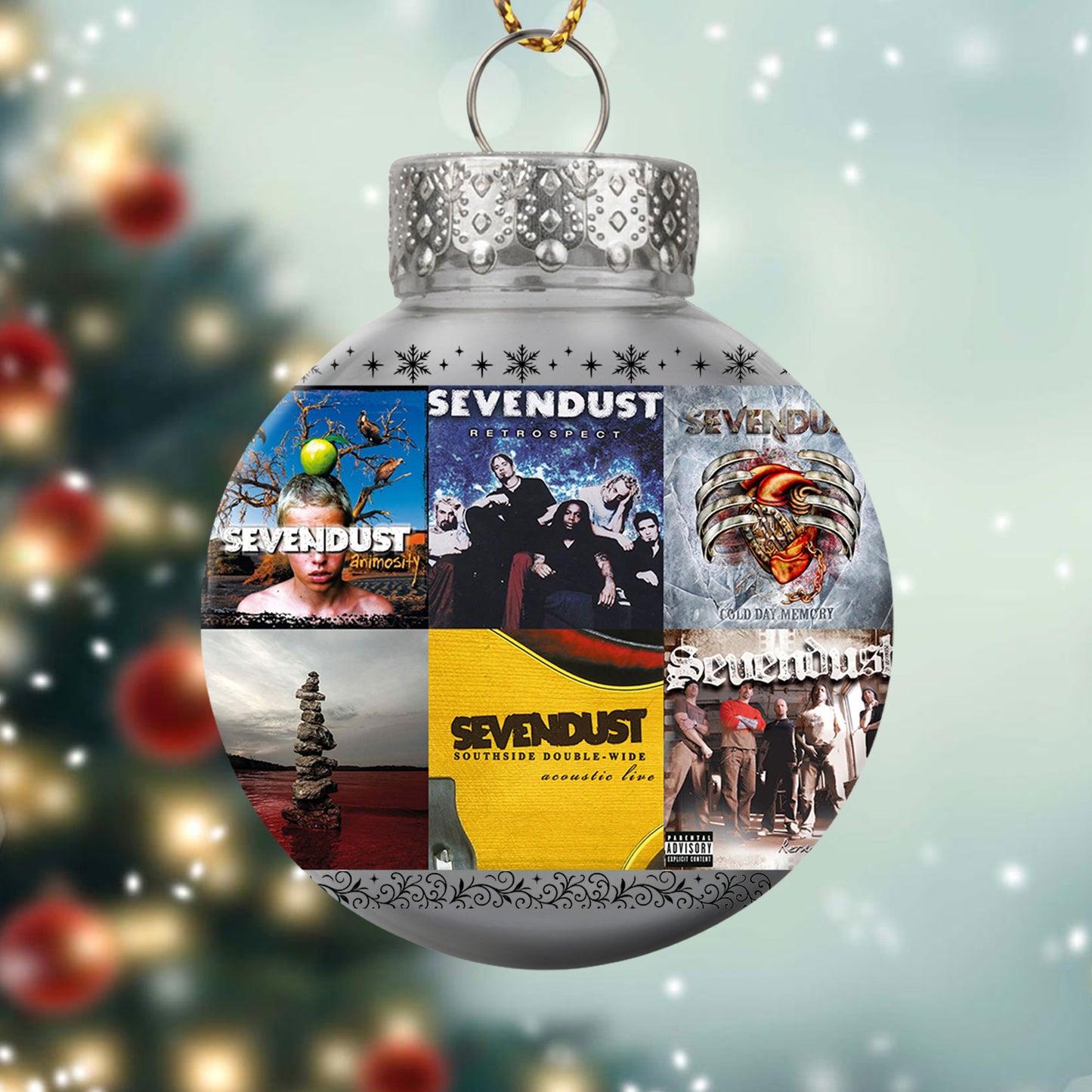 Sevendust Ball Ornament – A Rocking Christmas Gift for Metal Fans
