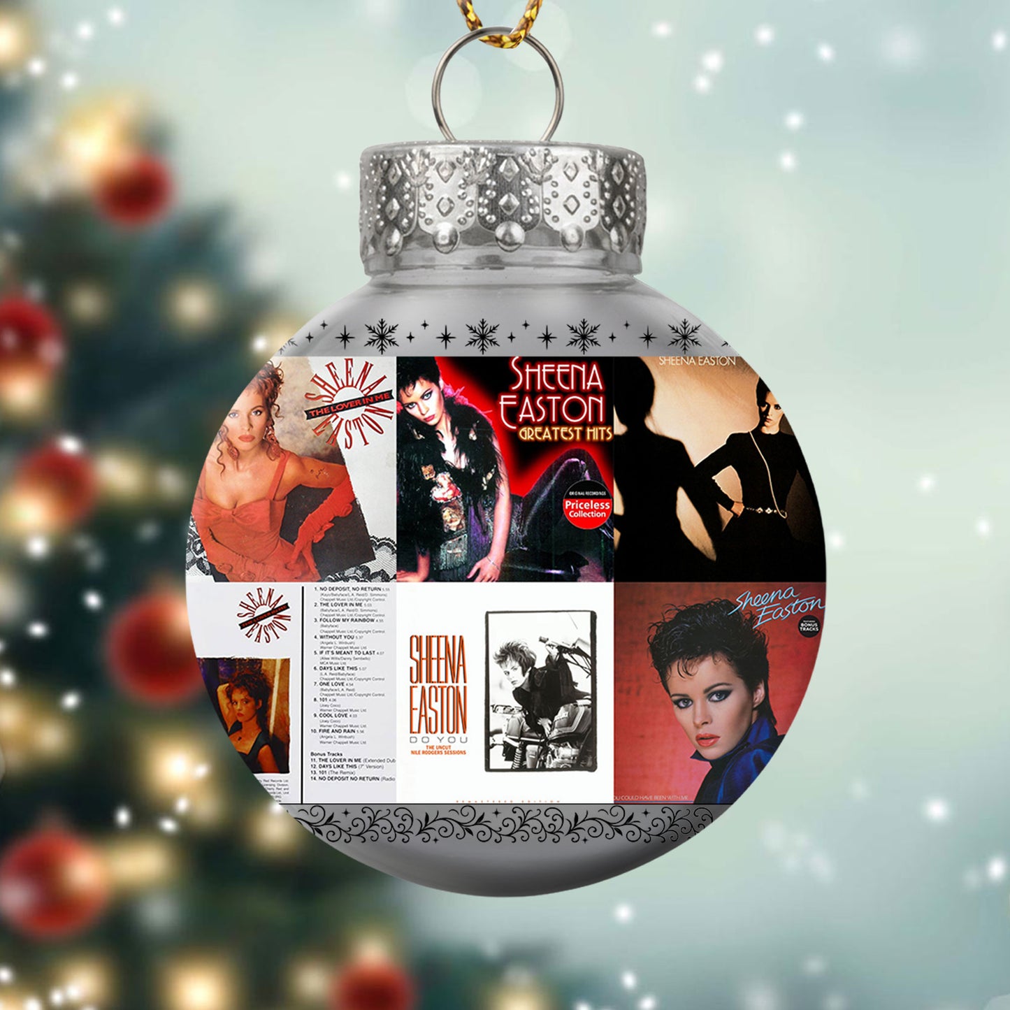 Sheena Easton Album Collage Ornament – Pop Icon Christmas Decoration