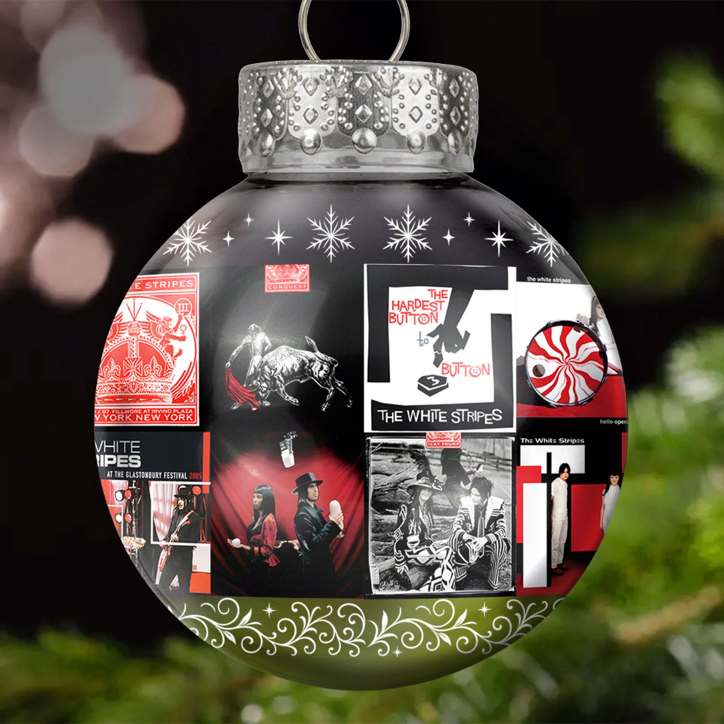 The White Stripes Ball Ornament – Bold Rock Energy for the Holidays