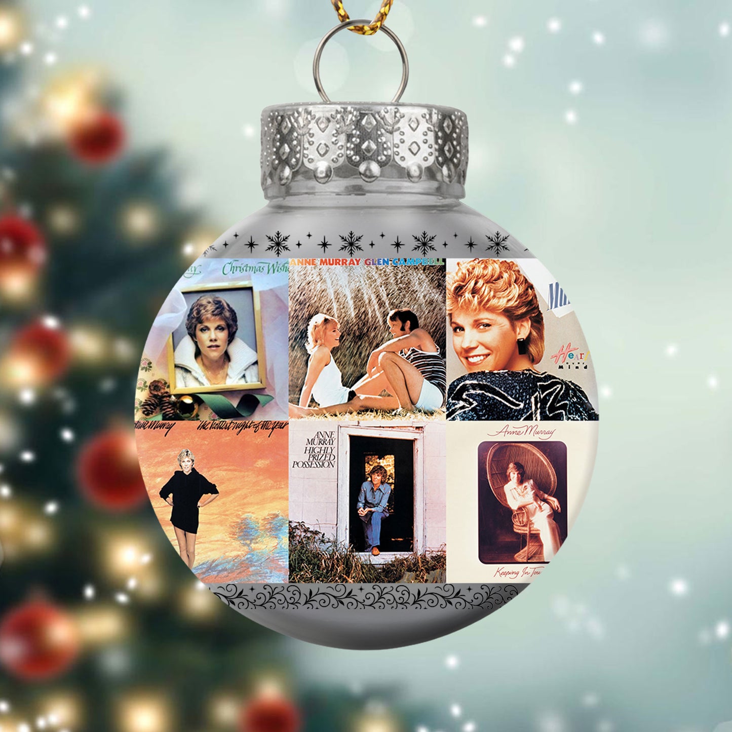 Anne Murray Album Collage Ornament – Classic Country & Pop Christmas Decoration