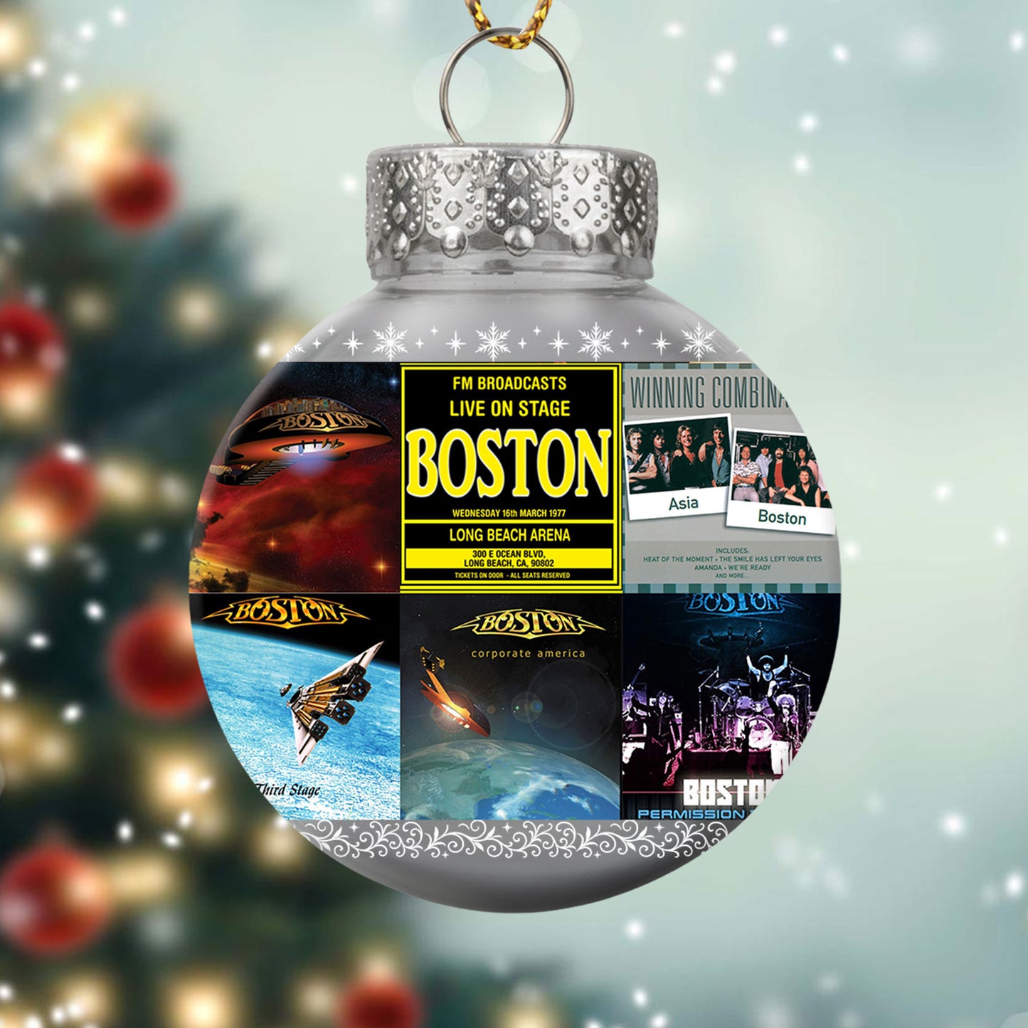 Boston Ball Ornament – Classic Rock Energy for the Holidays