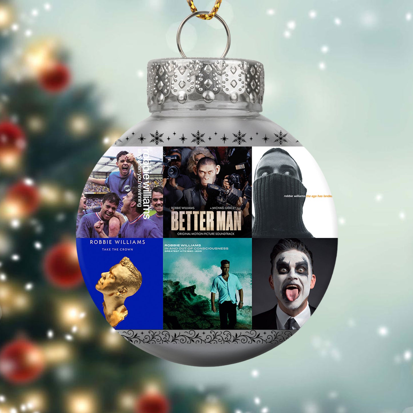 Robbie Williams Ball Ornament – A Festive Gift for Pop Music Fans