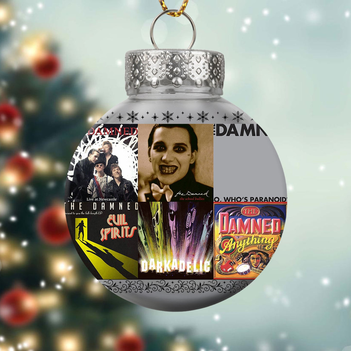 The Damned Album Collage Ornament – Punk Rock Christmas Decoration