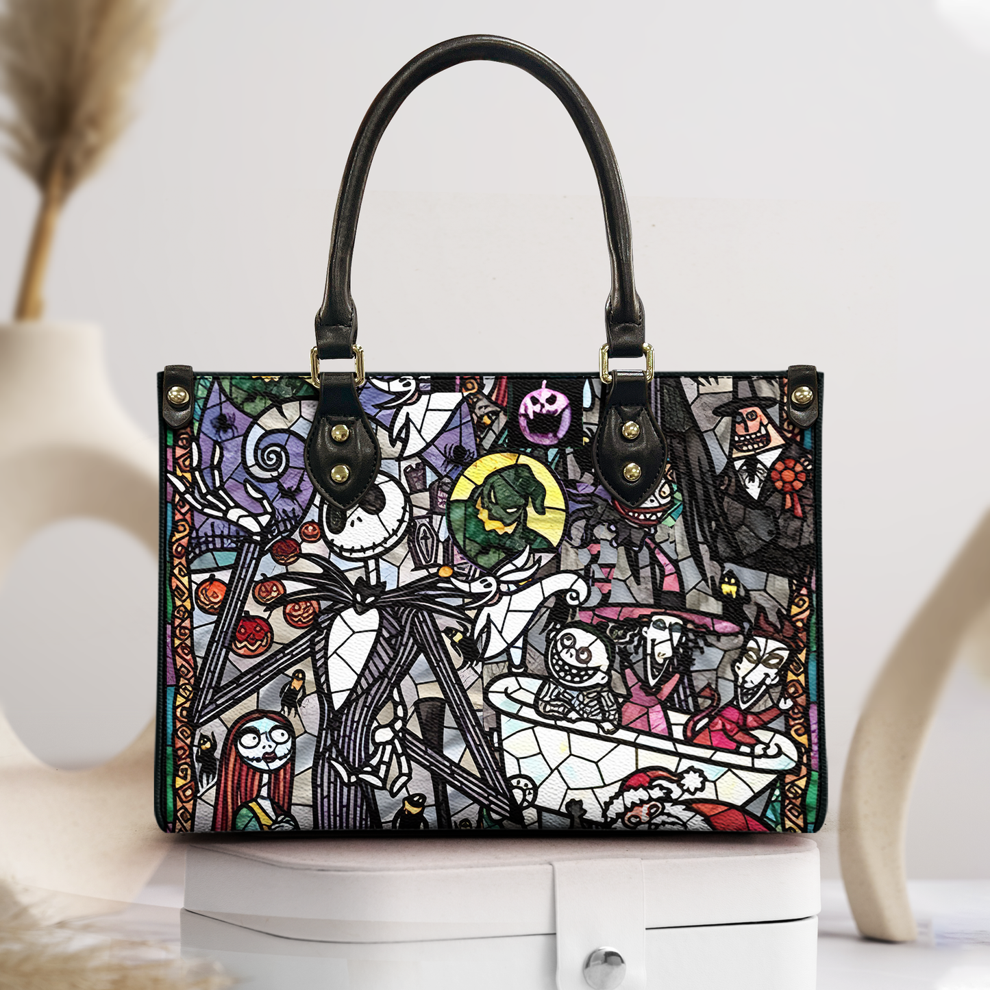 Stained Glass Nightmare Inspired Leather Handbag & Wallet Set