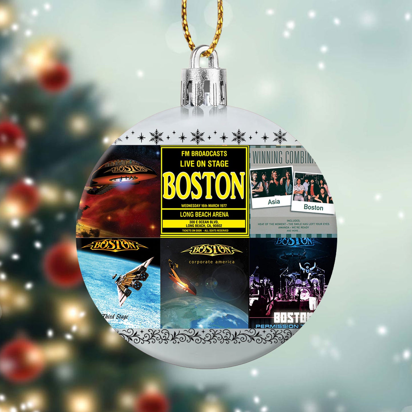 Boston Ball Ornament – Classic Rock Energy for the Holidays