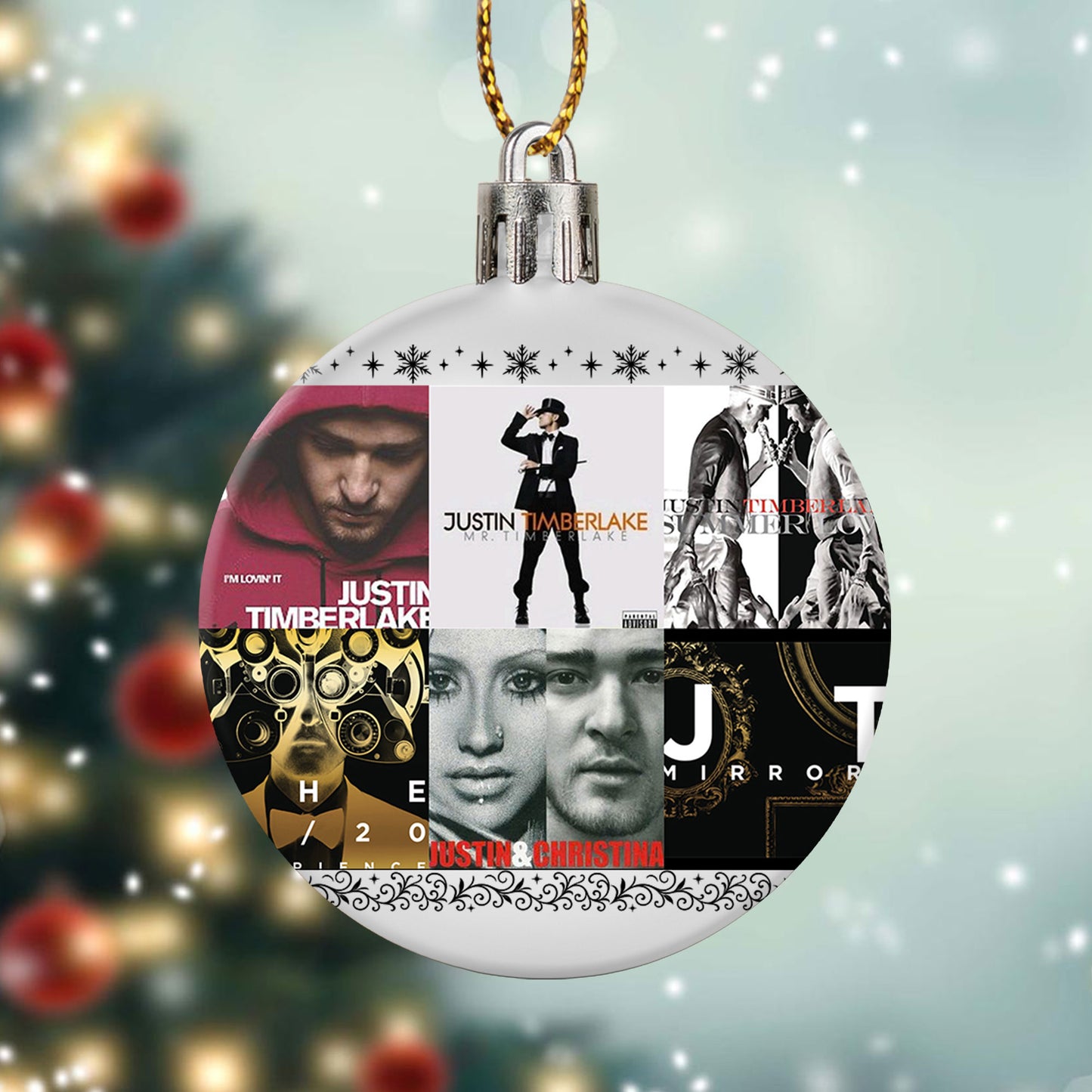 Justin Timberlake Album Collage Ornament – Pop & R&B Christmas Decoration