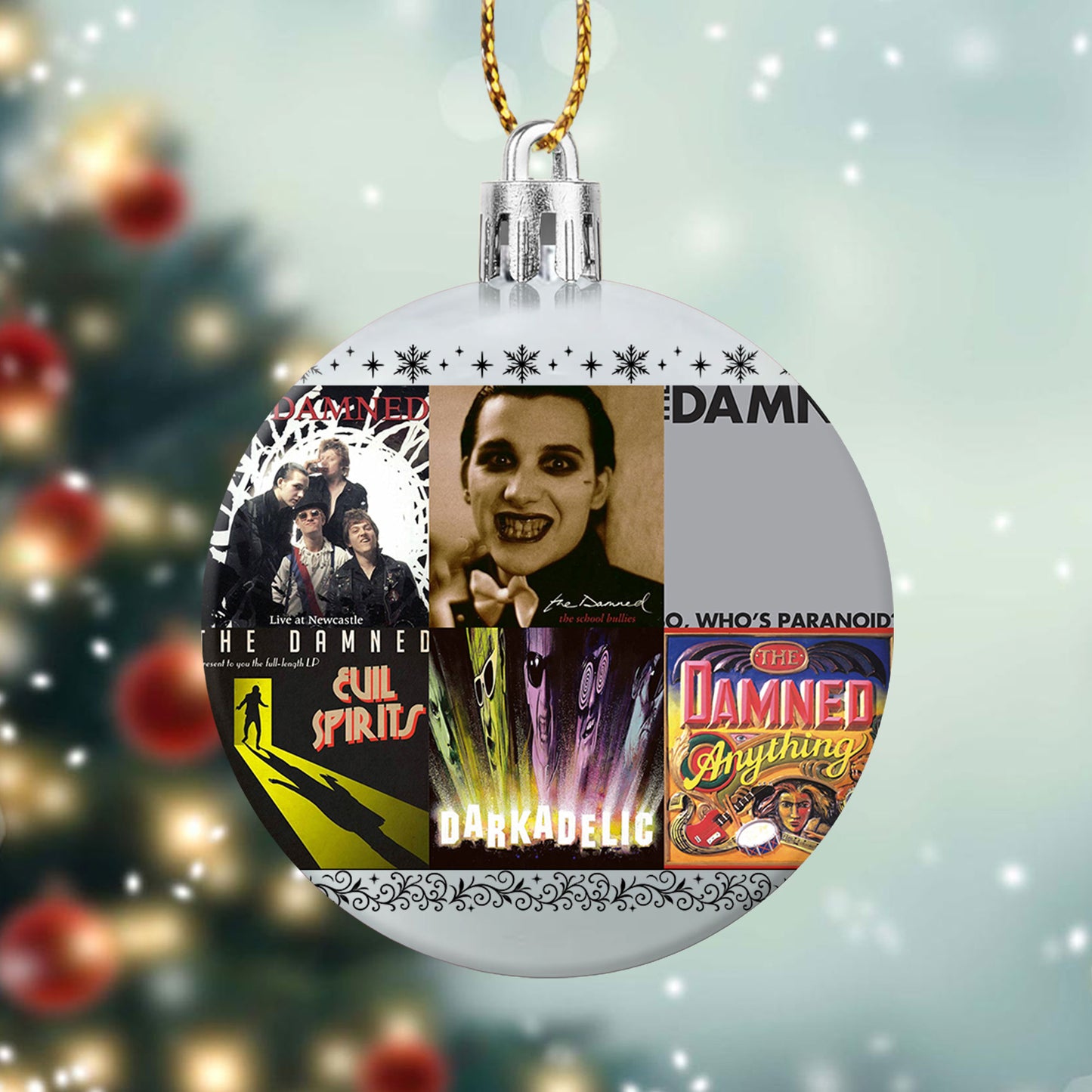 The Damned Album Collage Ornament – Punk Rock Christmas Decoration
