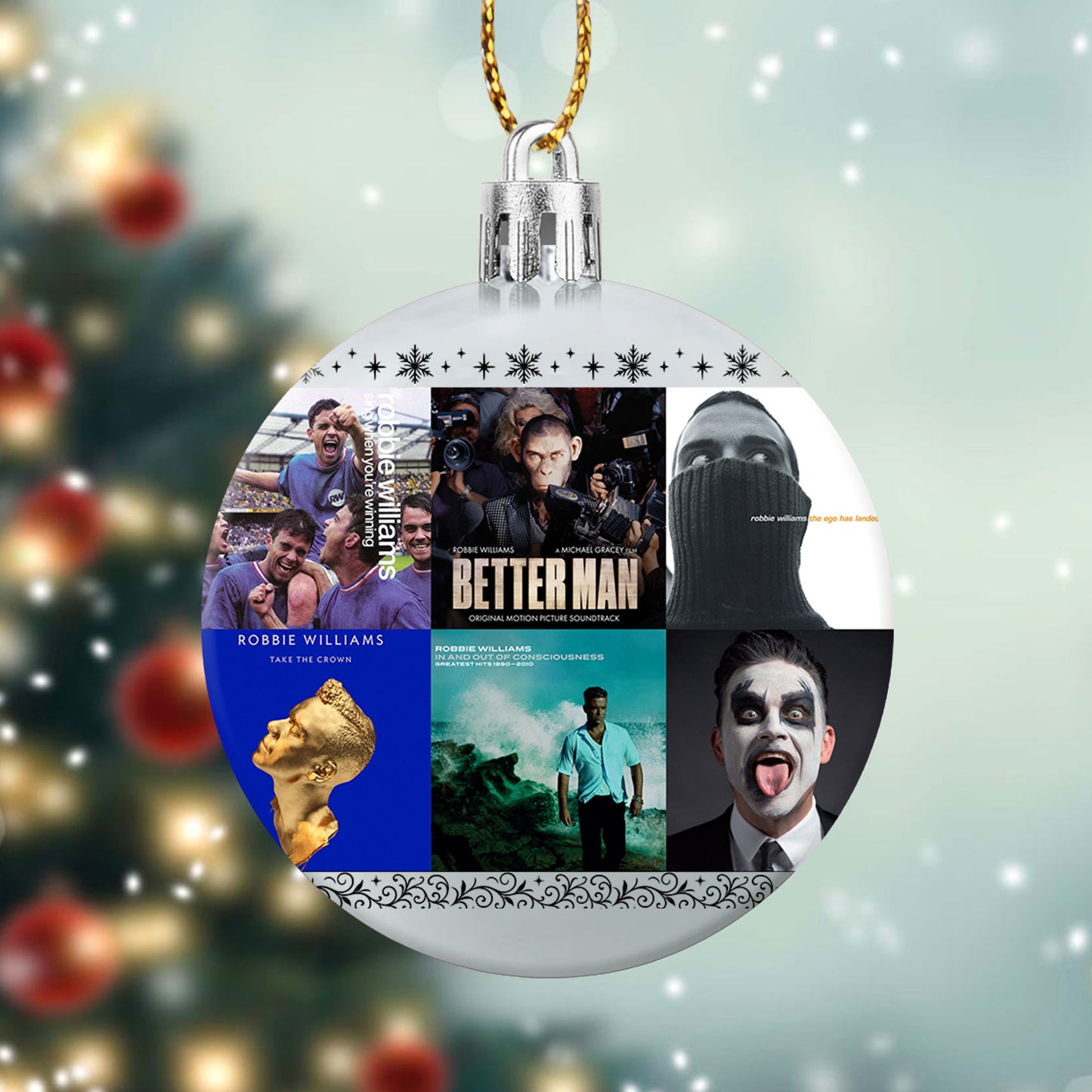Robbie Williams Ball Ornament – A Festive Gift for Pop Music Fans